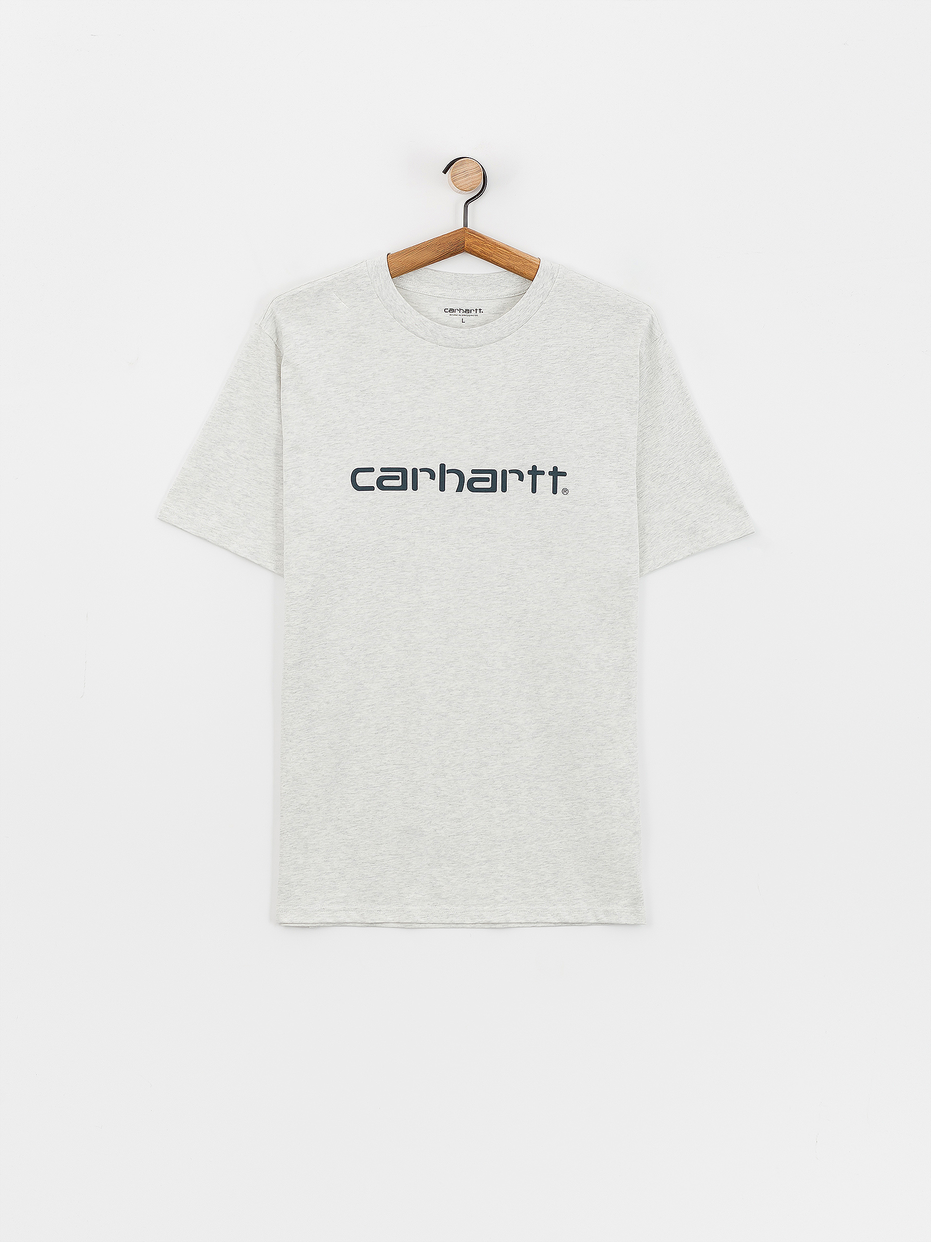 Тениска Carhartt WIP Script (ash heather/duck blue)