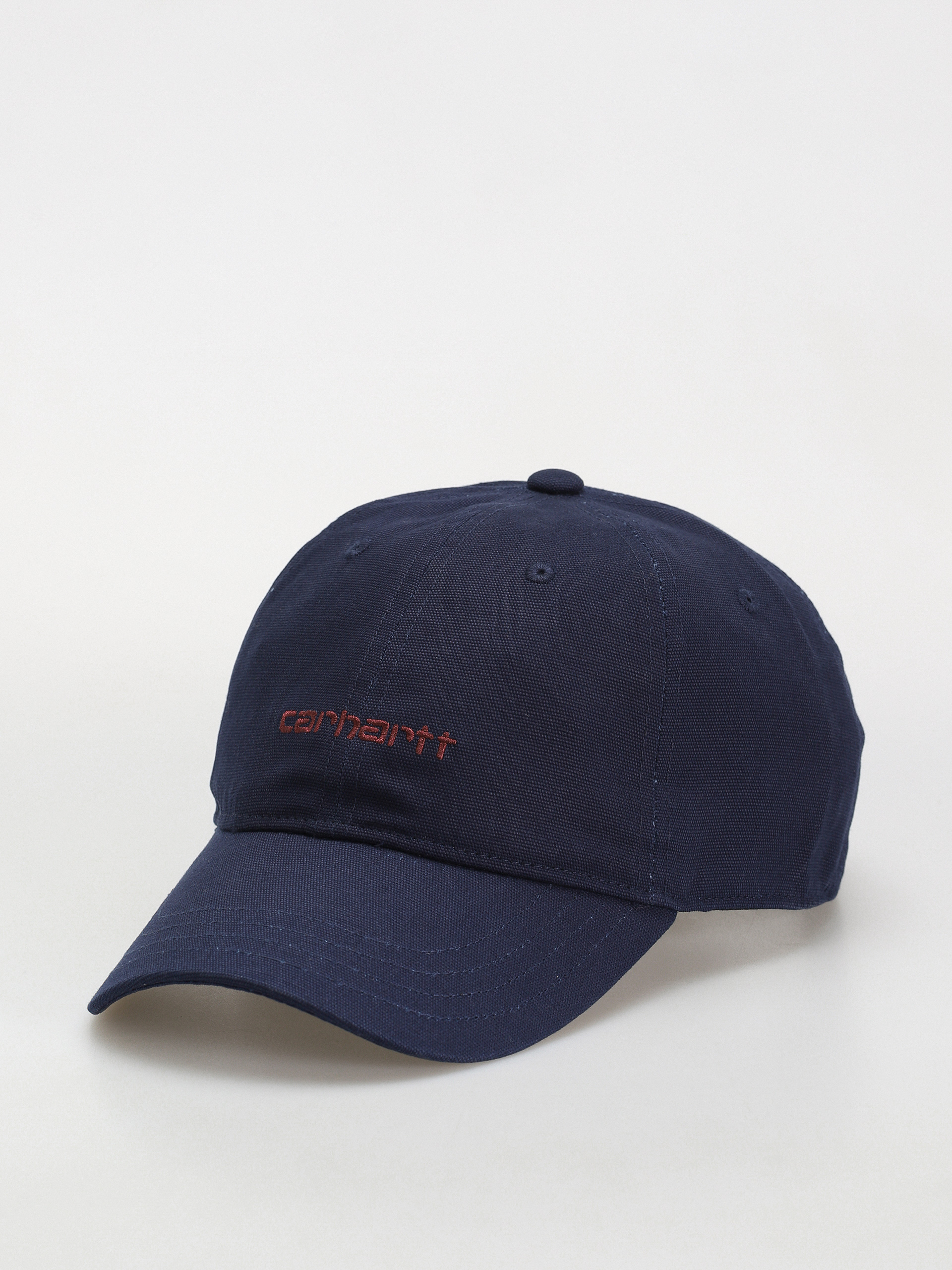 Шапка с козирка Carhartt WIP Canvas Script (air force blue/malbec)