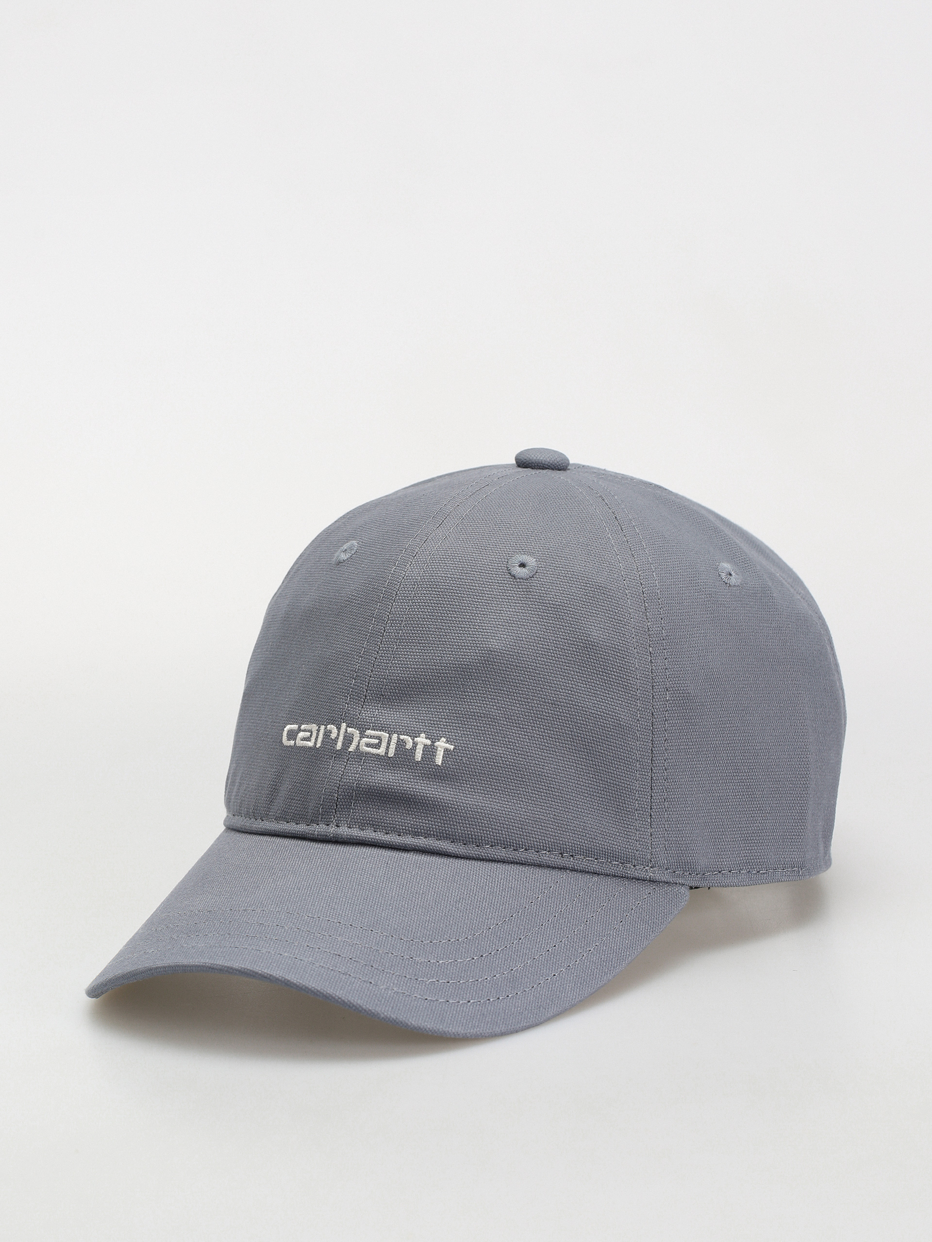 Шапка с козирка Carhartt WIP Canvas Script (dove grey/wax)