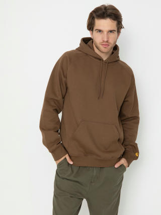 Суитшърт с качулка Carhartt WIP Chase HD (chocolate/gold)