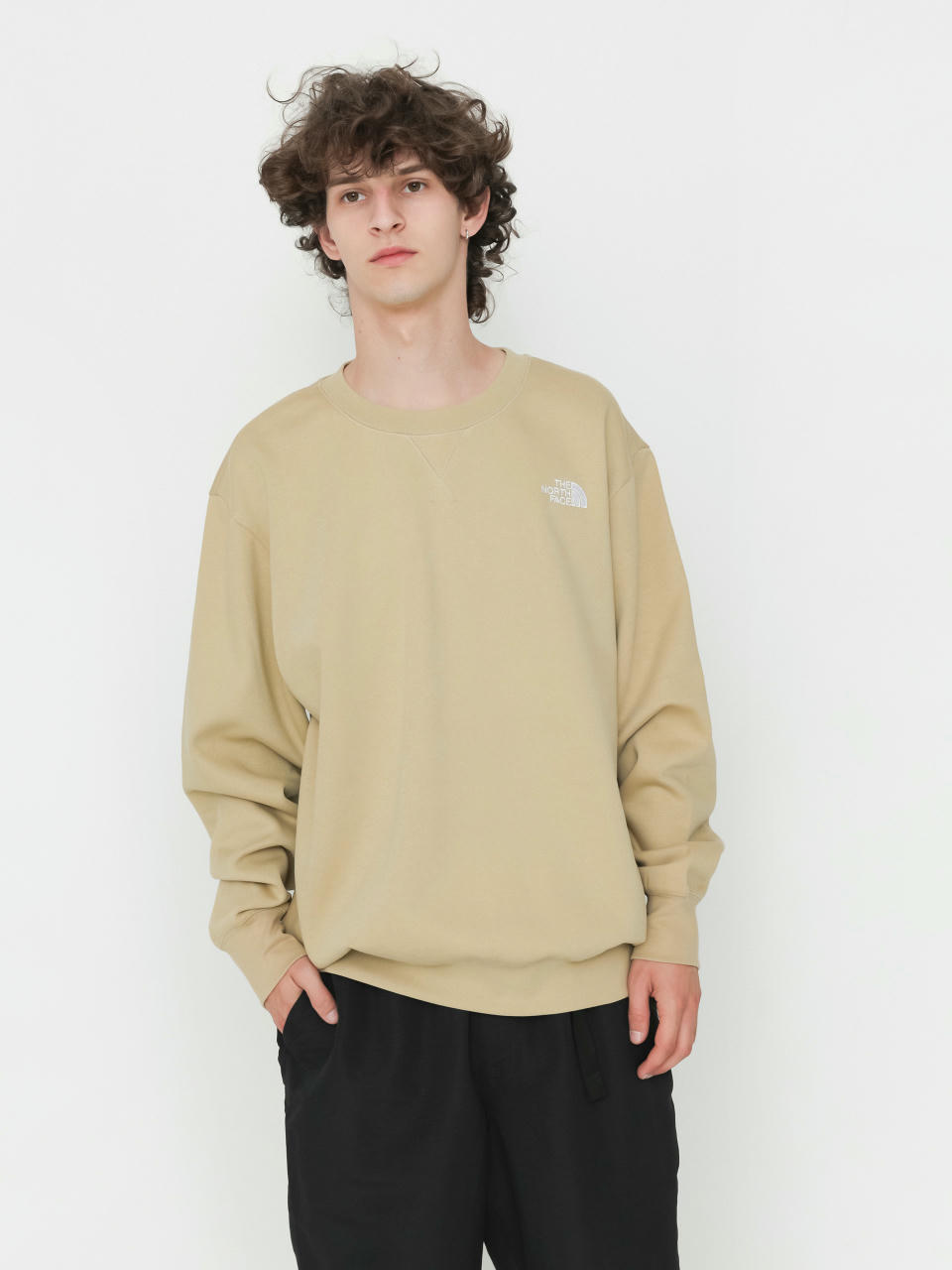 Суитшърт The North Face Essential Relaxed (khaki stone)