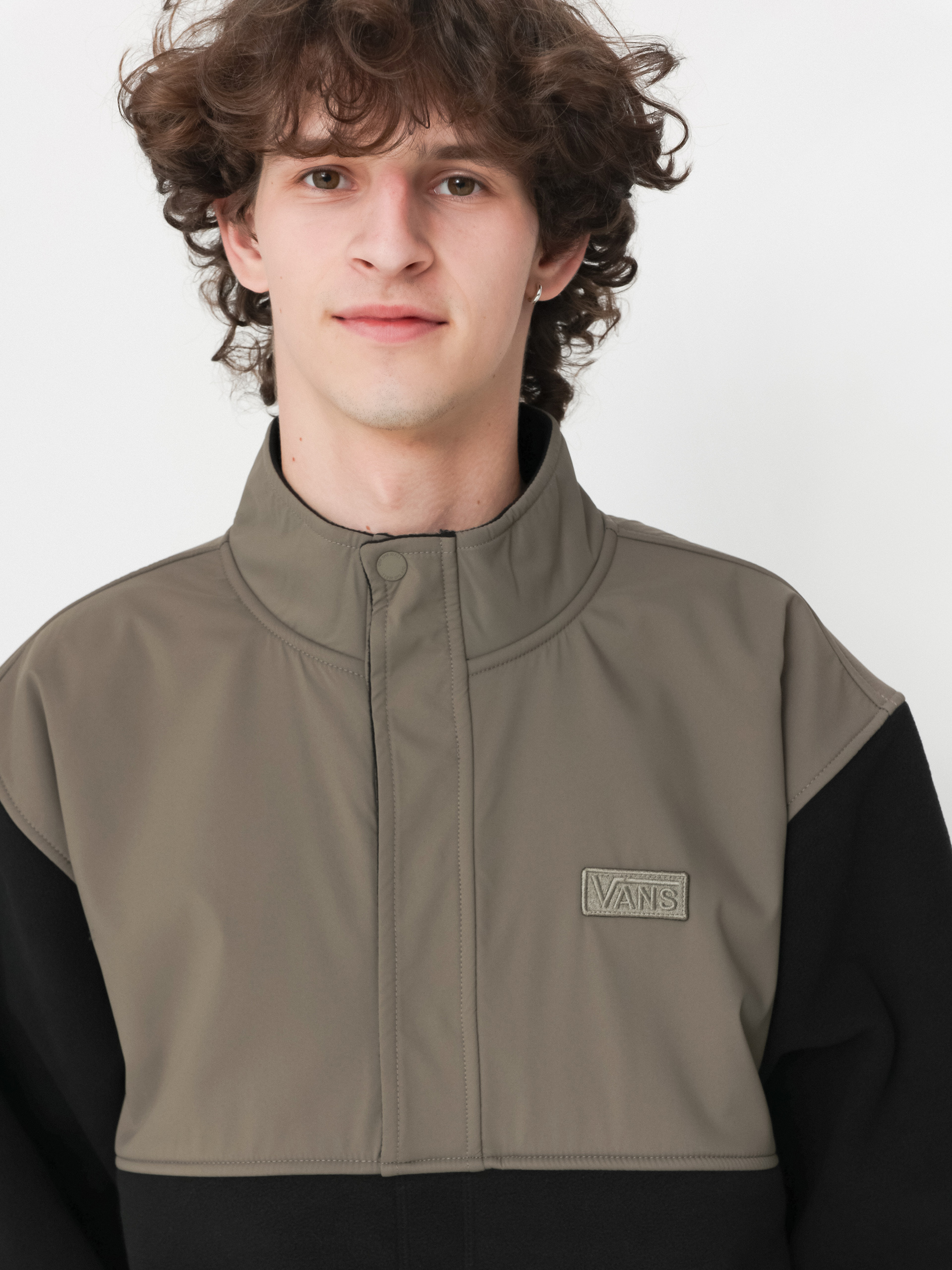 Мъжки Поларени суитшърт Vans Ranford Polar Fleece Loose Hz (black/bungee cord)