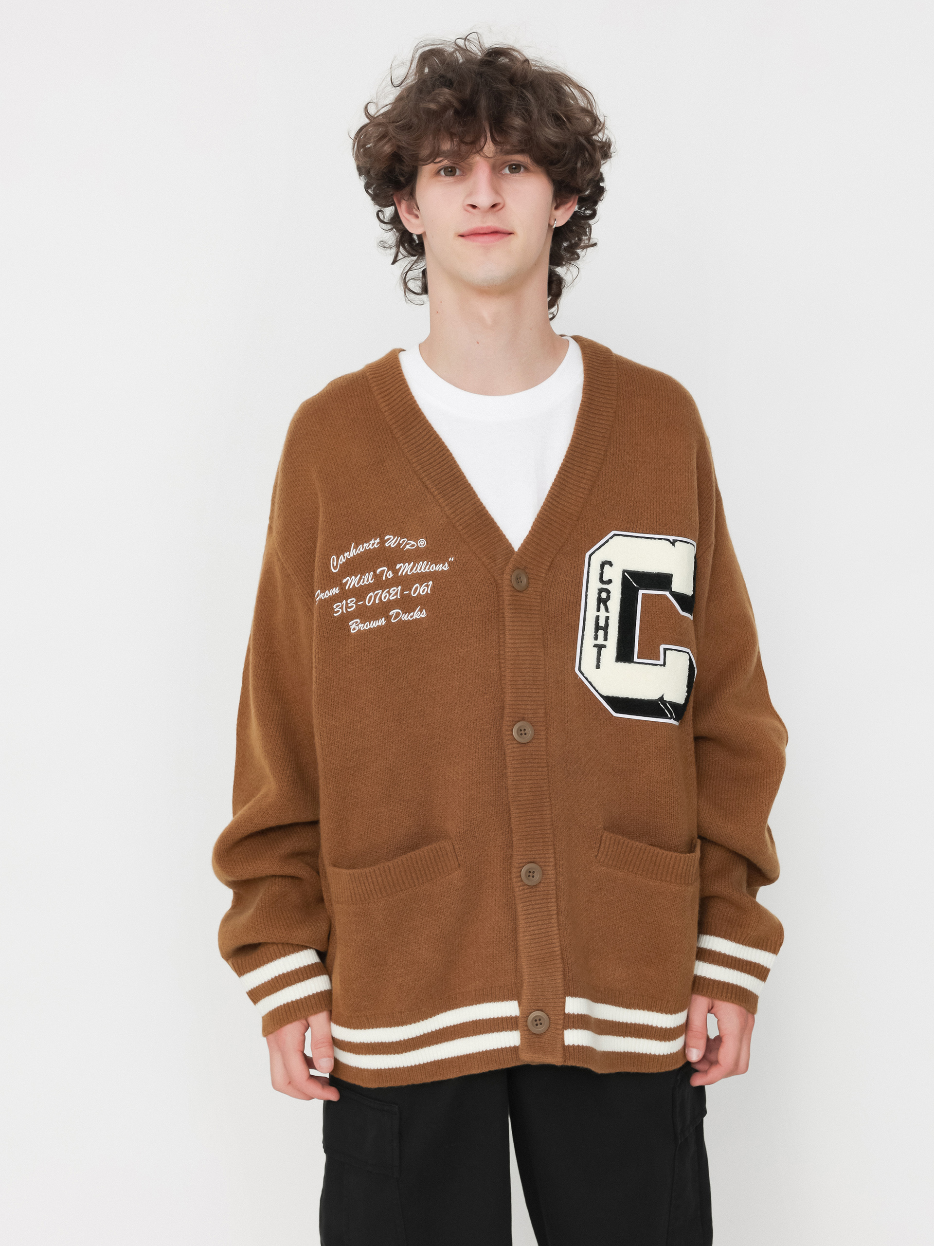 Пуловер Carhartt WIP Brown Ducks Cardigan (hamilton brown/wax)