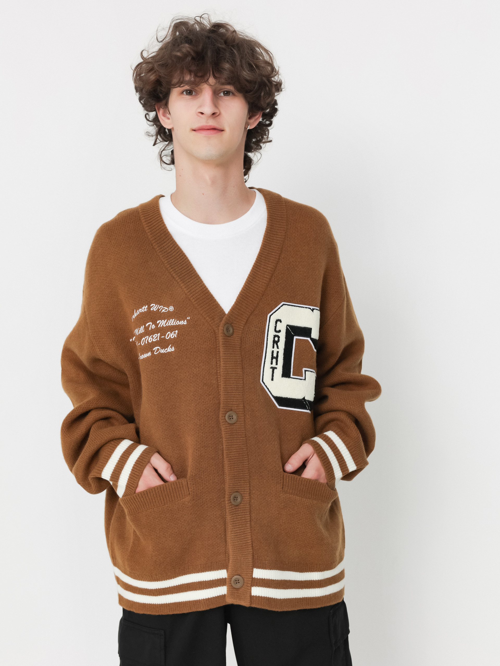 Пуловер Carhartt WIP Brown Ducks Cardigan (hamilton brown/wax)