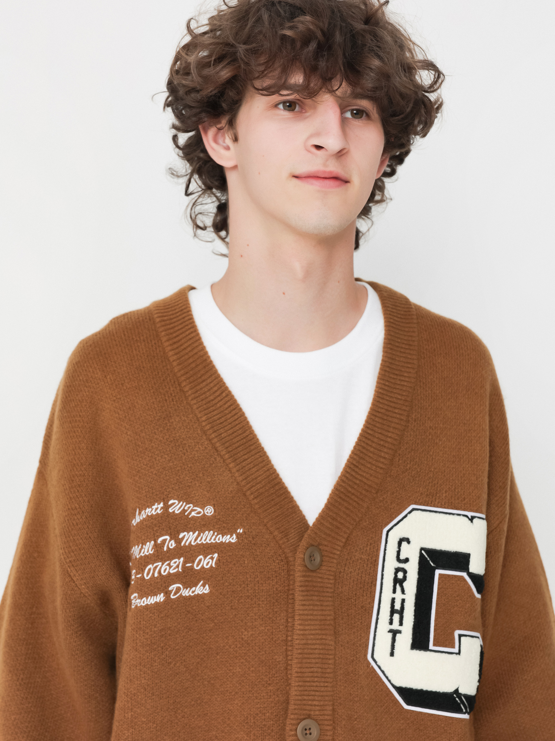 Пуловер Carhartt WIP Brown Ducks Cardigan (hamilton brown/wax)