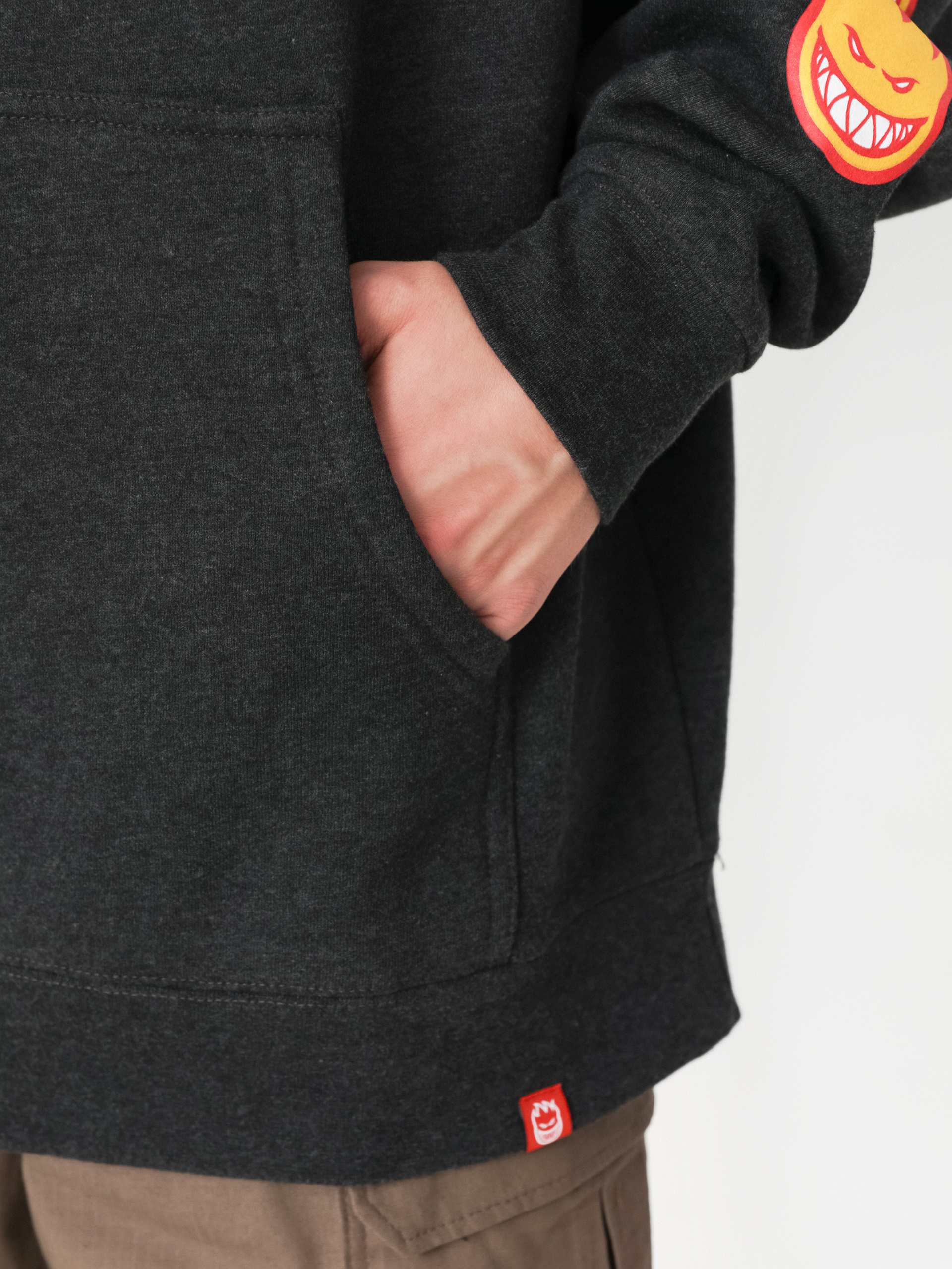 Суитшърт с качулка Spitfire Ol E Big Head HD (charcoal)