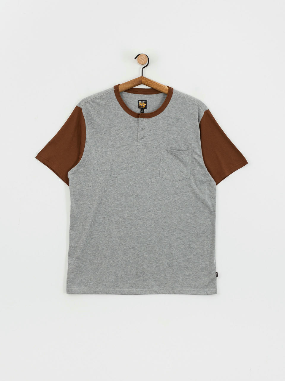 Тениска Brixton 20Th Anniversary Detroit Pkt (heather grey/pinecone brown)