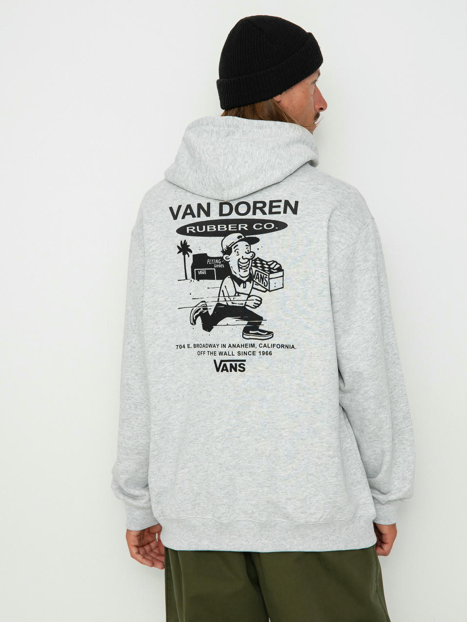 Суитшърт с качулка Vans Fun Gfx Loose HD (light grey heather)