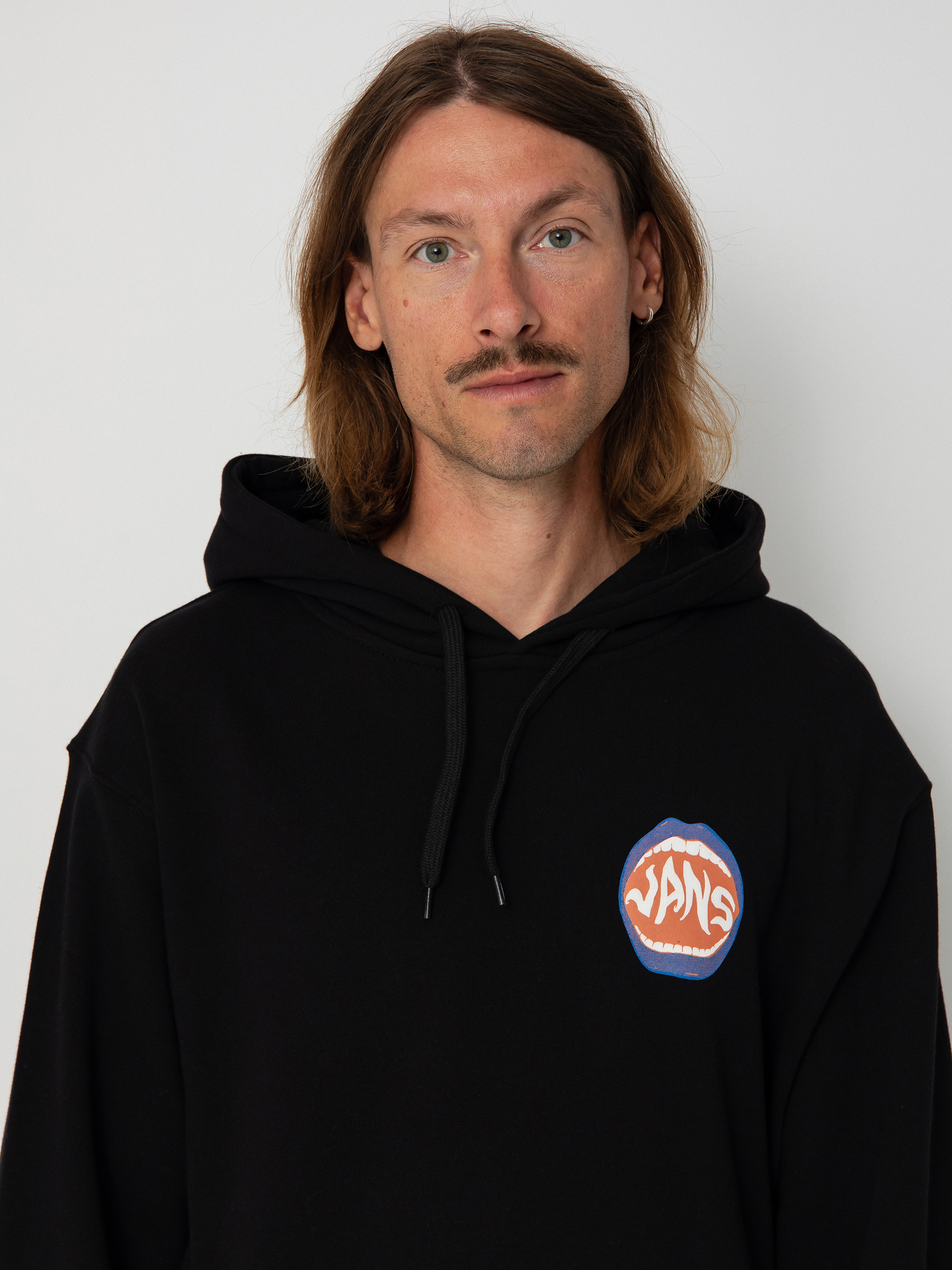 Суитшърт с качулка Vans OG Open Mouth Loose HD (black)