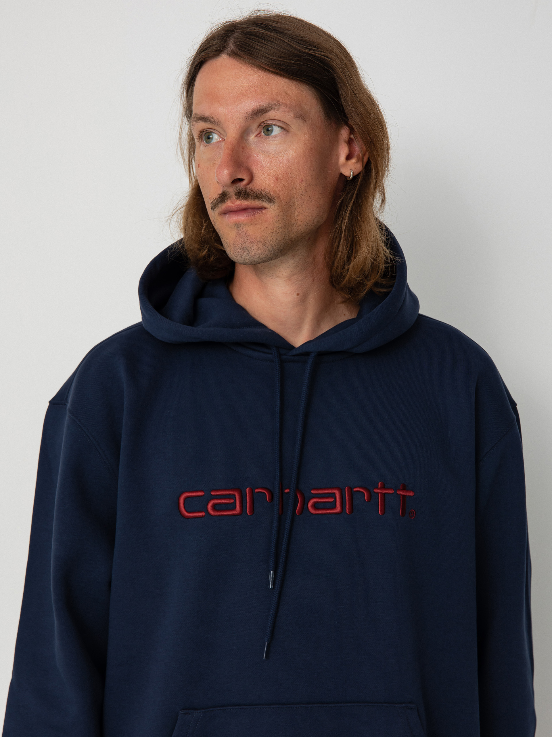 Суитшърт с качулка Carhartt WIP Carhartt HD (air force blue/malbec)