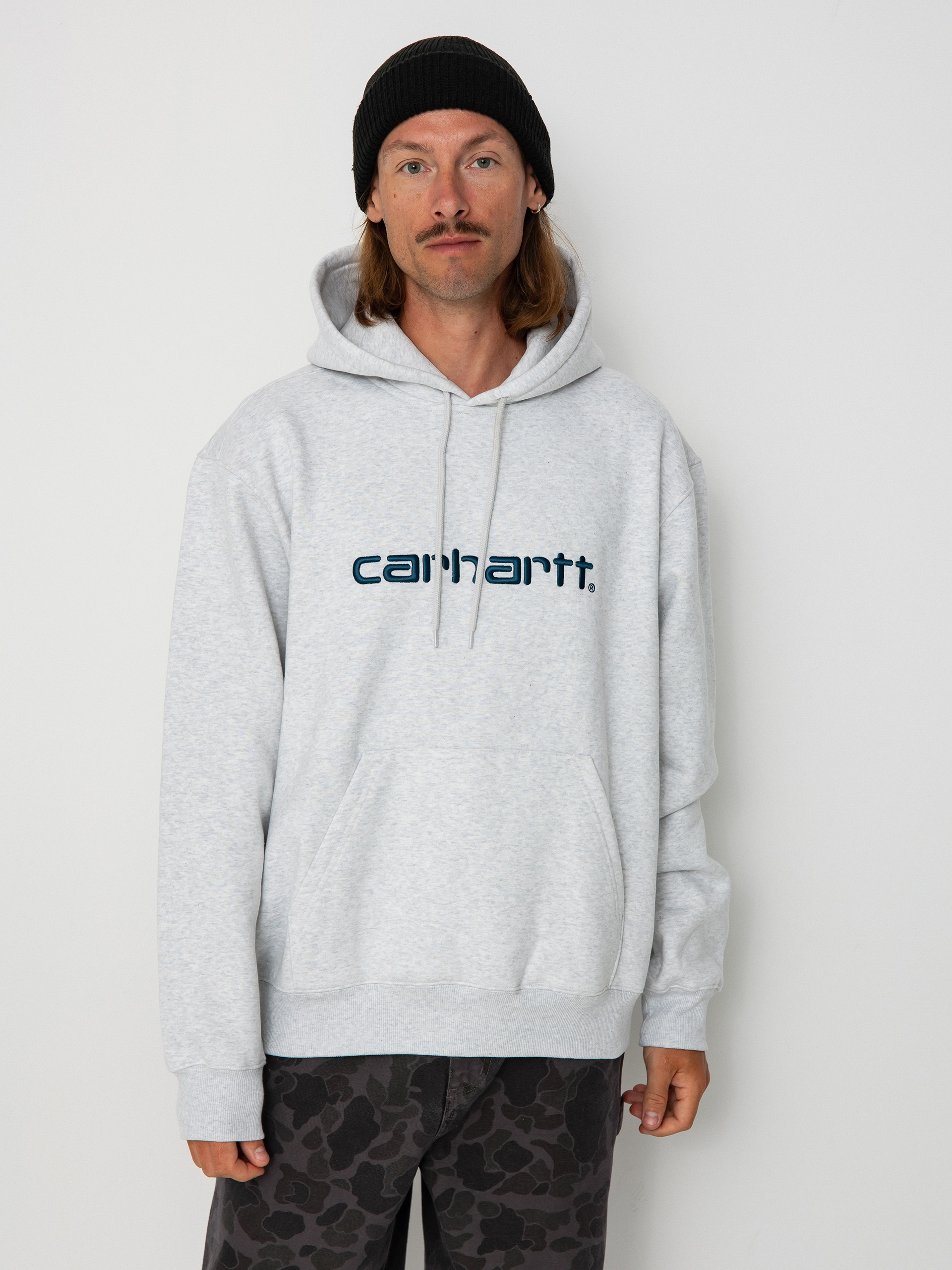 Суитшърт с качулка Carhartt WIP Carhartt HD (ash heather/duck blue)