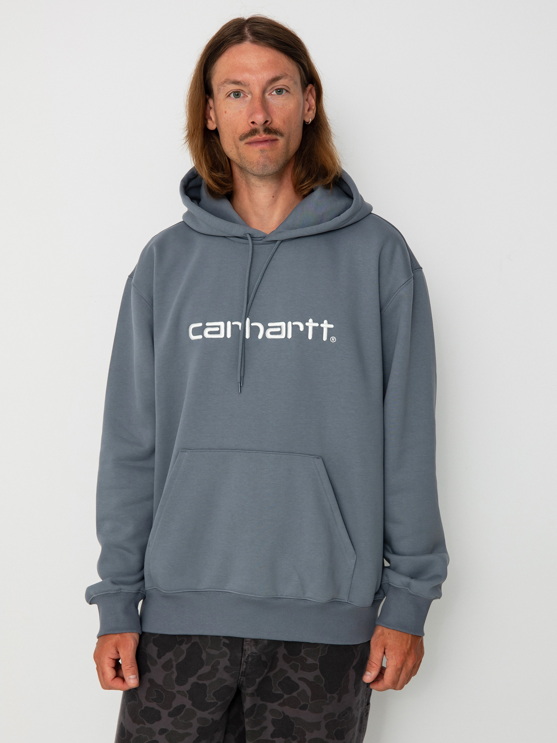 Суитшърт с качулка Carhartt WIP Carhartt HD (dove grey/wax)