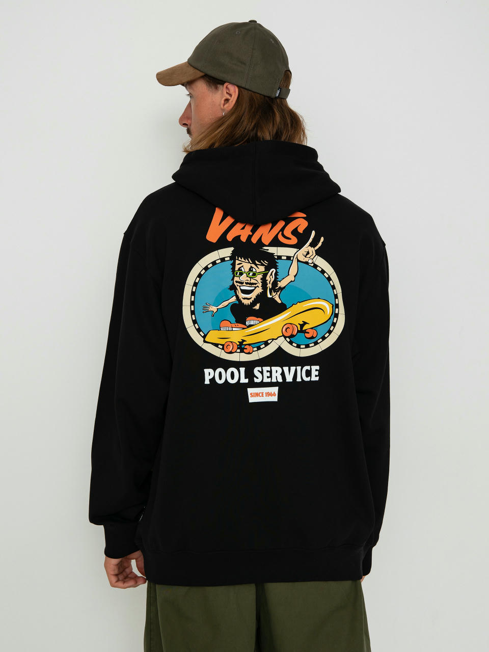 Суитшърт с качулка Vans Pool Service Loose HD (black)