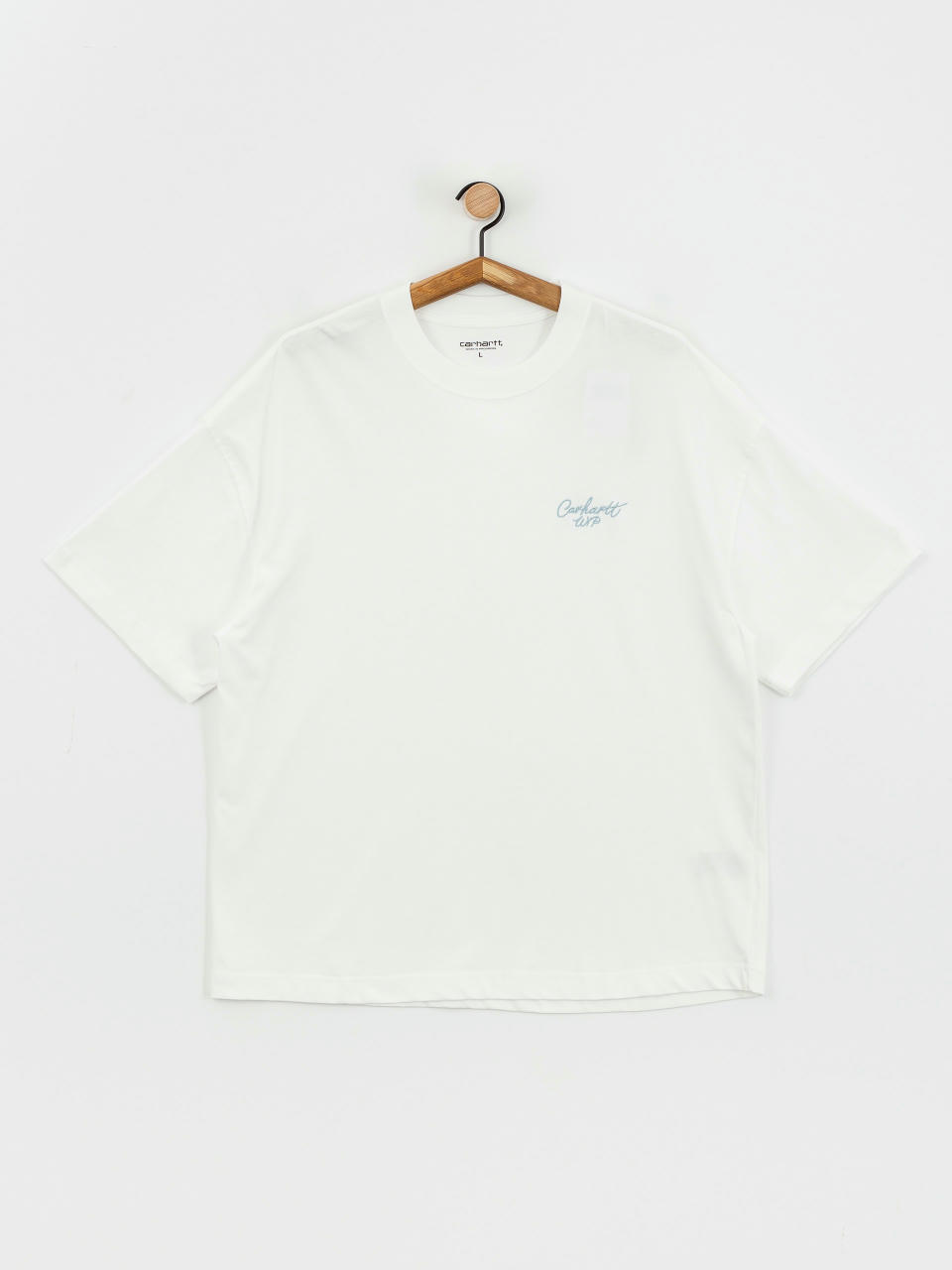 Тениска Carhartt WIP Signature Script (white/dusty ice)