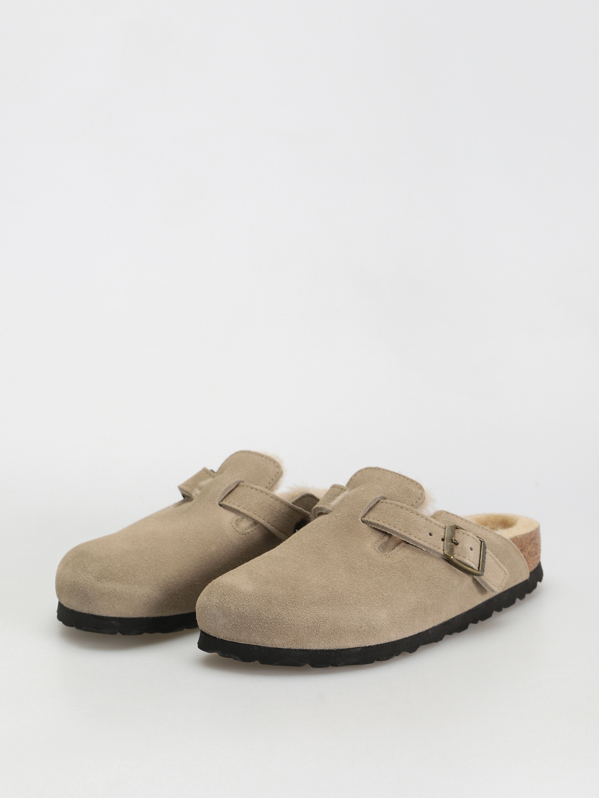 Чехли Birkenstock Boston Shearling Suede Leather Fur Narrow Wmn (taupe)