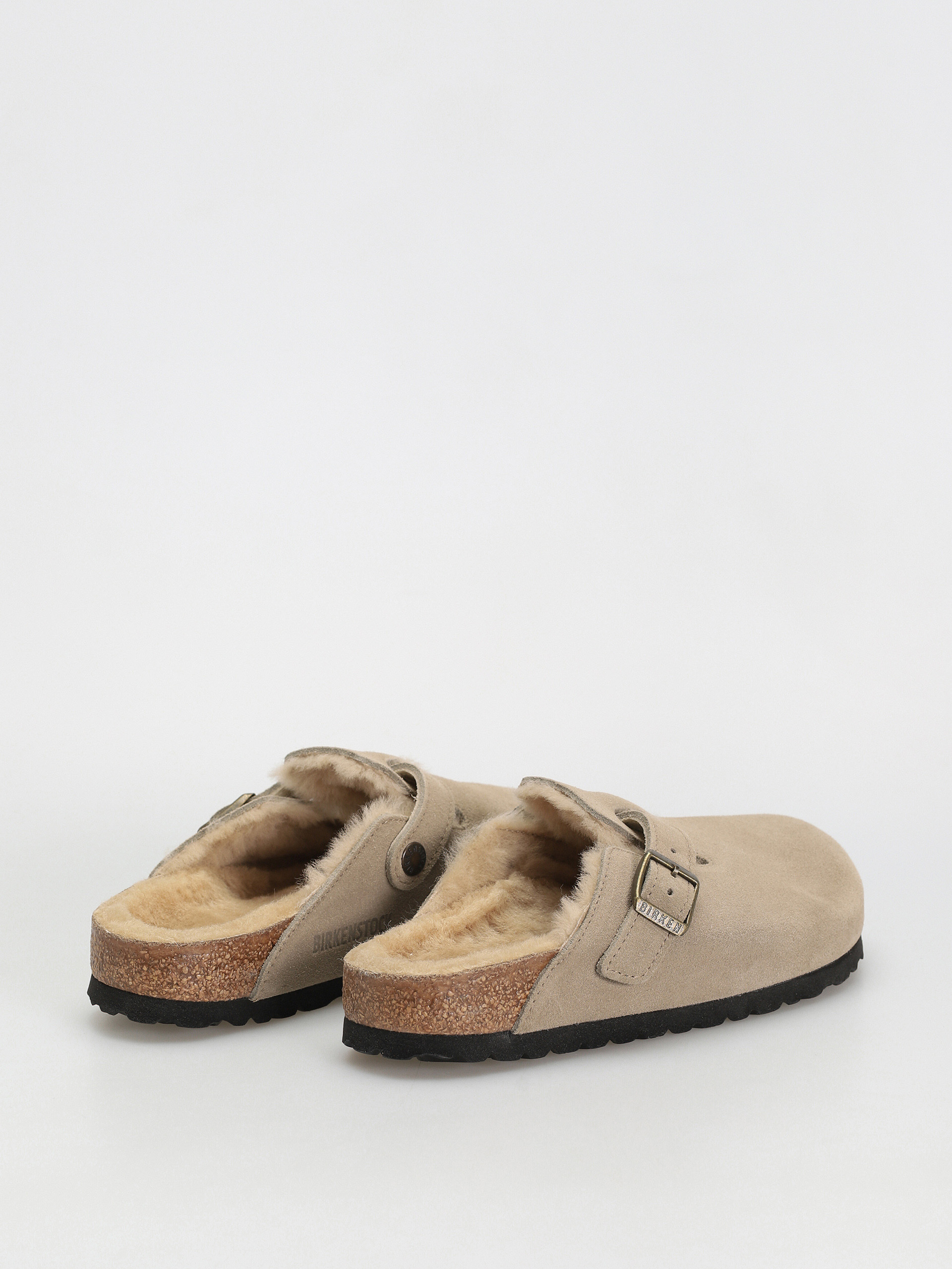 Чехли Birkenstock Boston Shearling Suede Leather Fur Narrow Wmn (taupe)