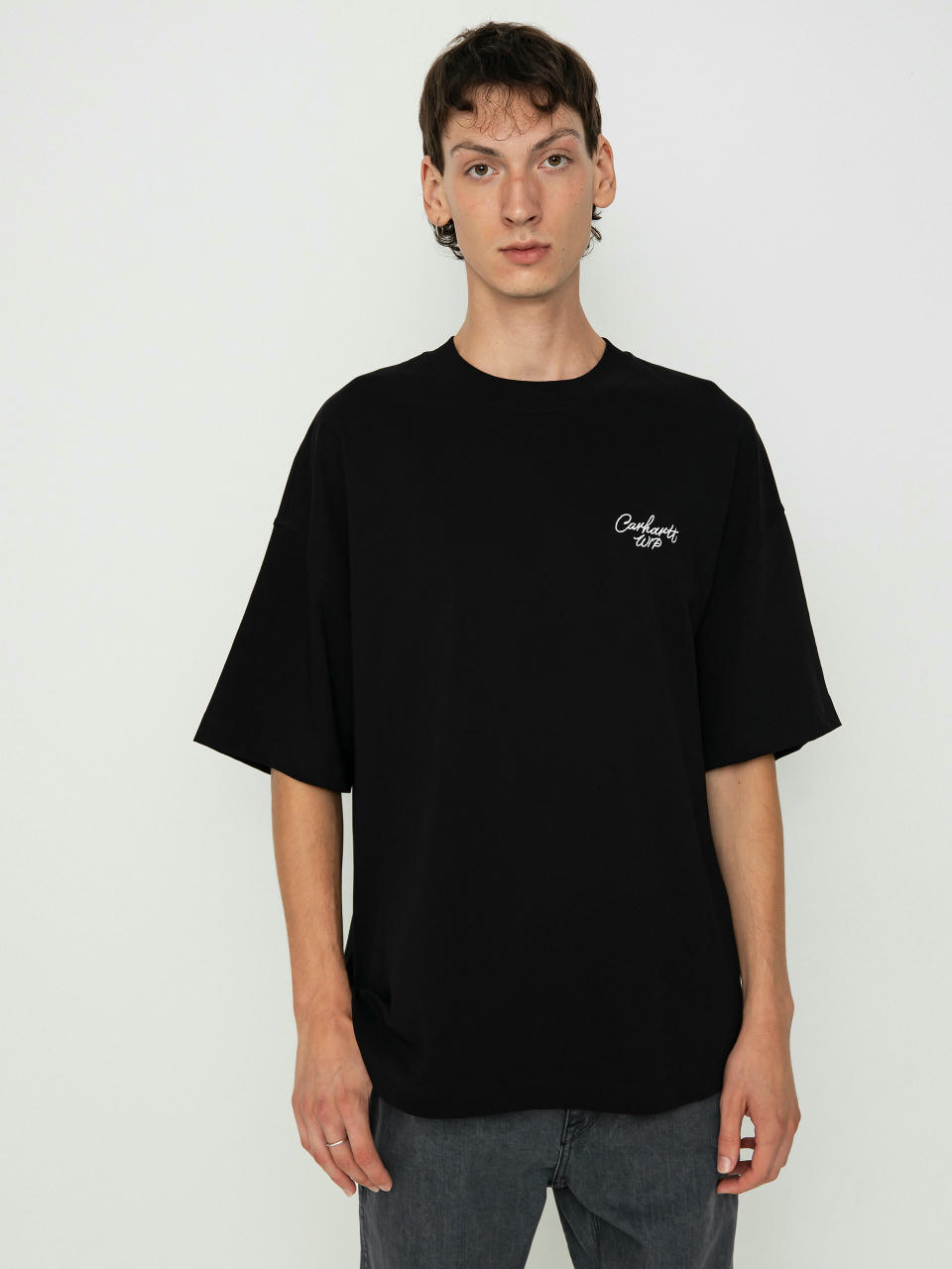 Тениска Carhartt WIP Signature Script (black/wax)