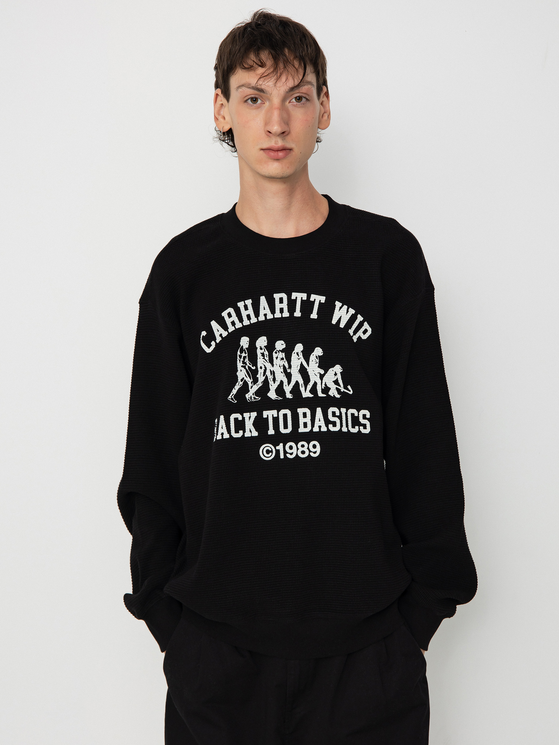 Суитшърт Carhartt WIP Main Basics (black/white)