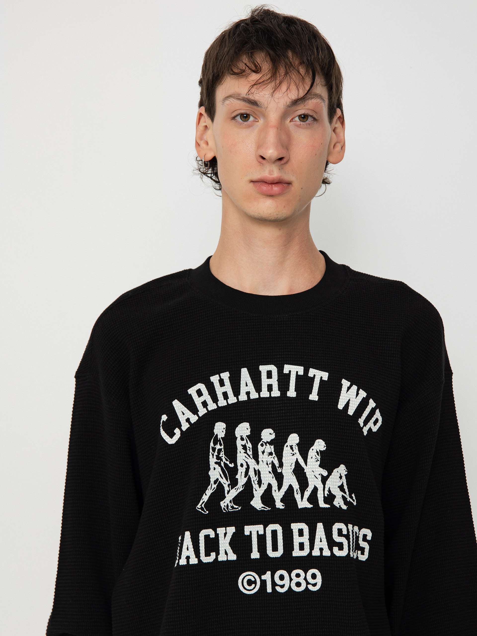 Суитшърт Carhartt WIP Main Basics (black/white)