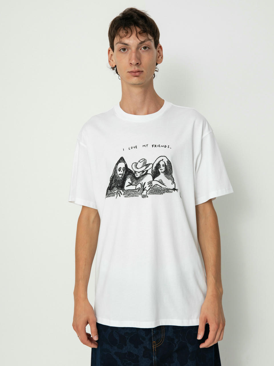 Тениска Carhartt WIP Pepe Friends (white/black)