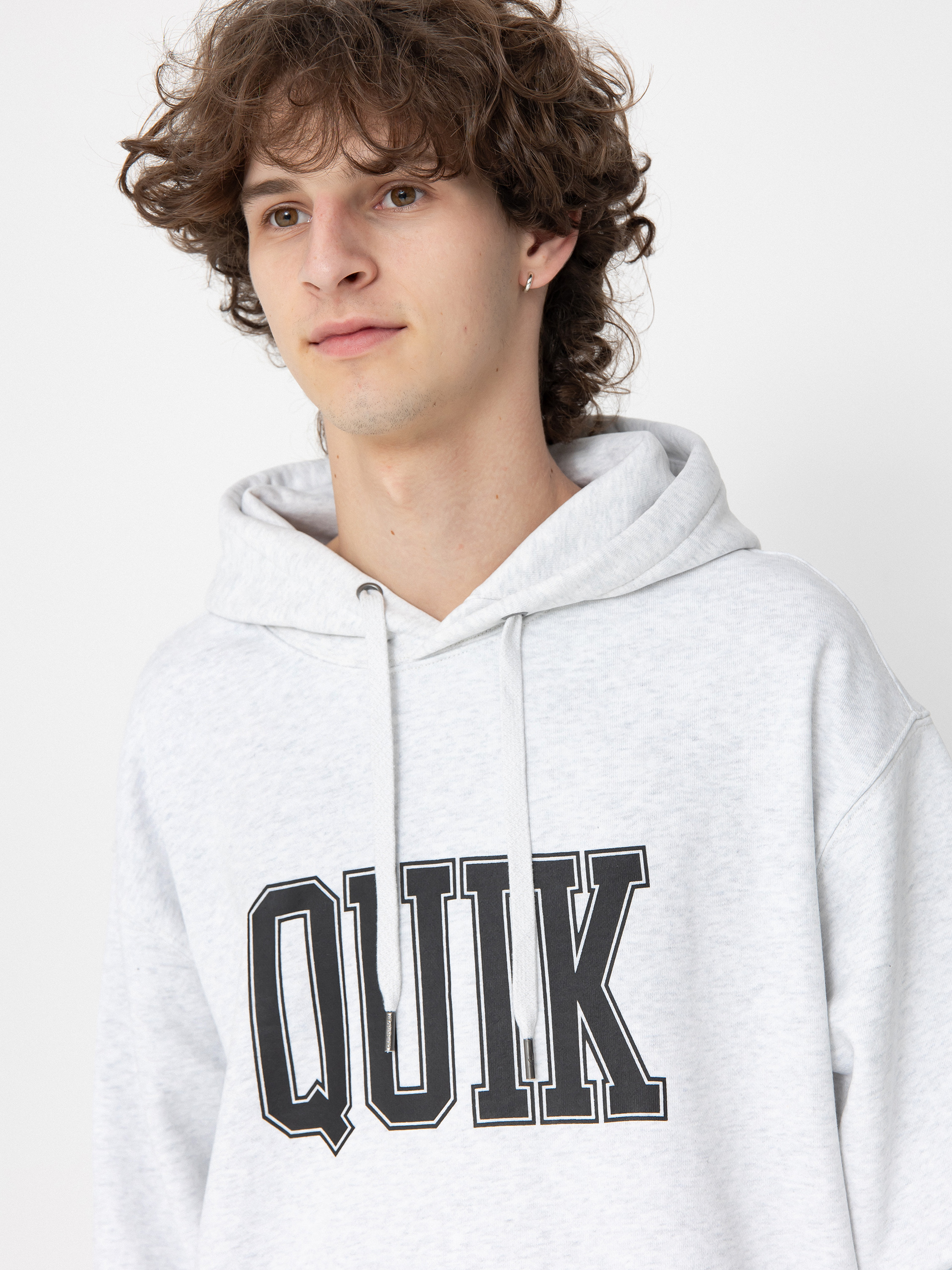 Суитшърт с качулка Quiksilver Griffin HD (white marble heather)
