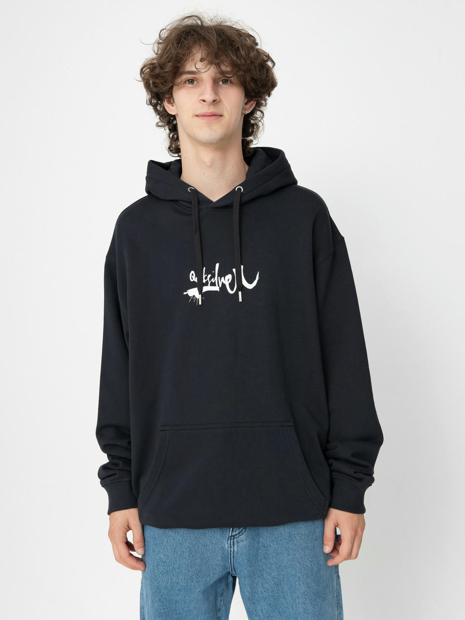 Суитшърт с качулка Quiksilver Dna Impaired Logo HD (black)