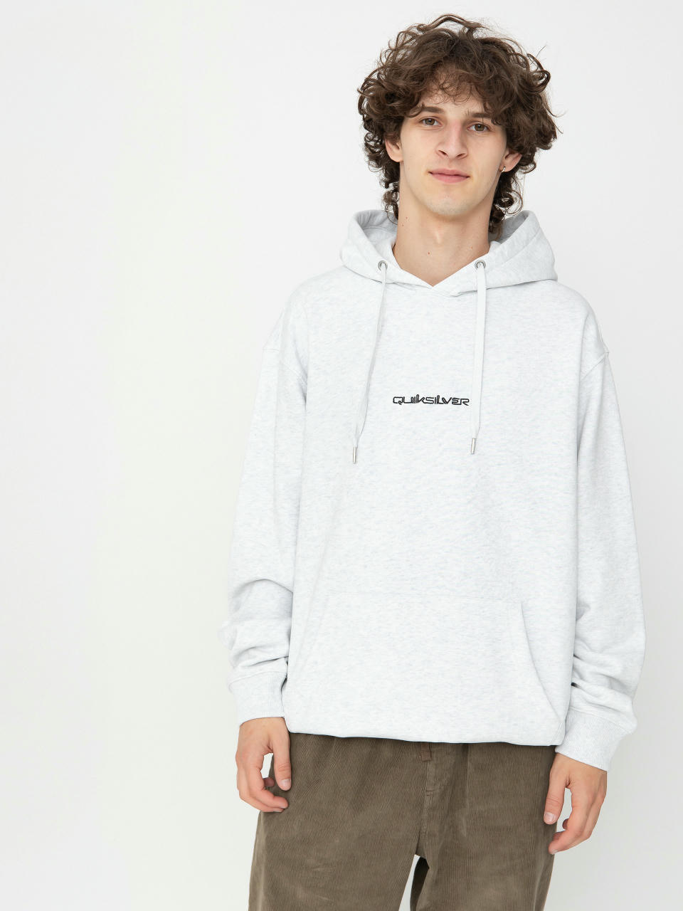 Суитшърт с качулка Quiksilver Dna Omni Logo HD (white marble heather)