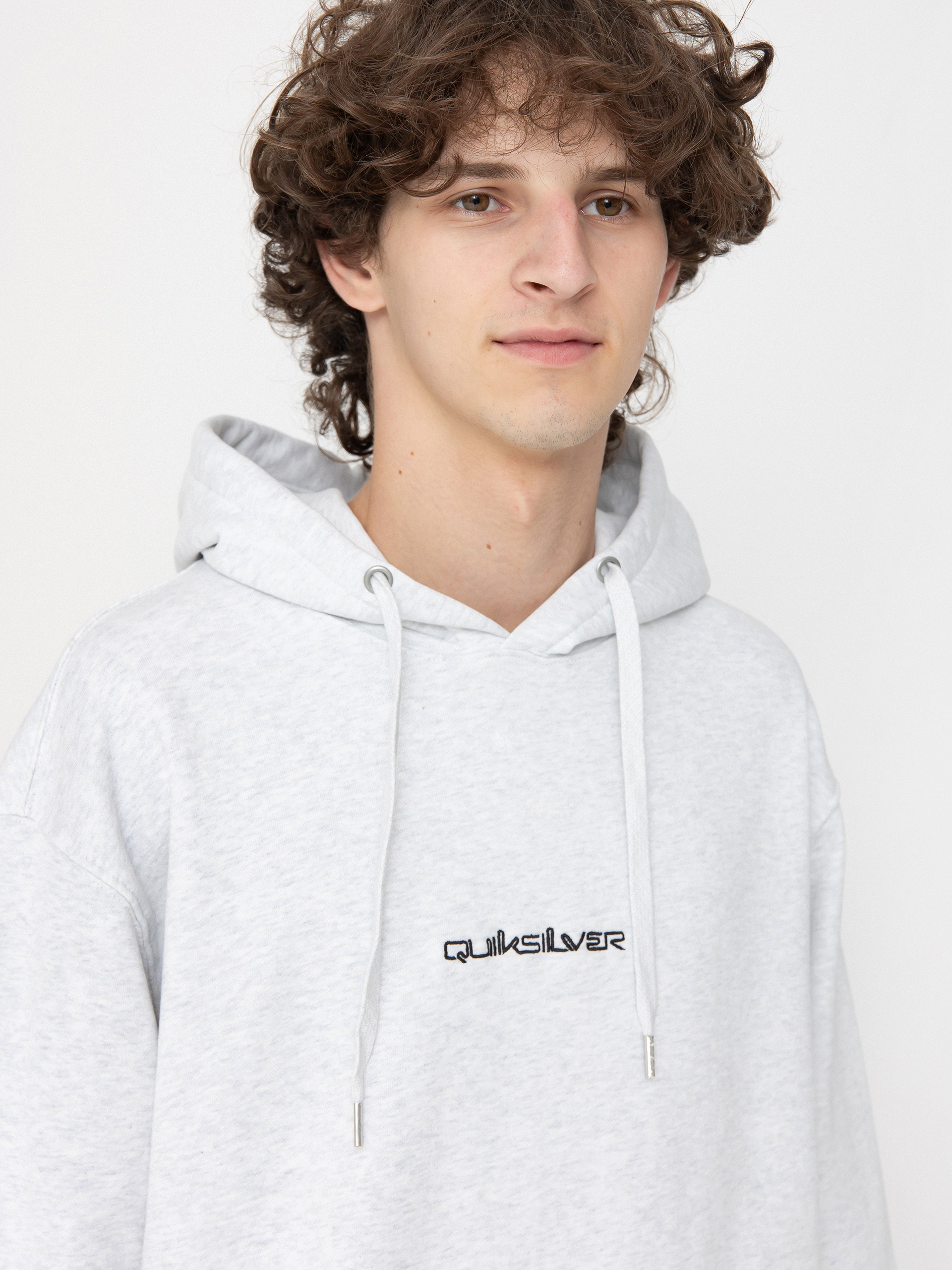 Суитшърт с качулка Quiksilver Dna Omni Logo HD (white marble heather)