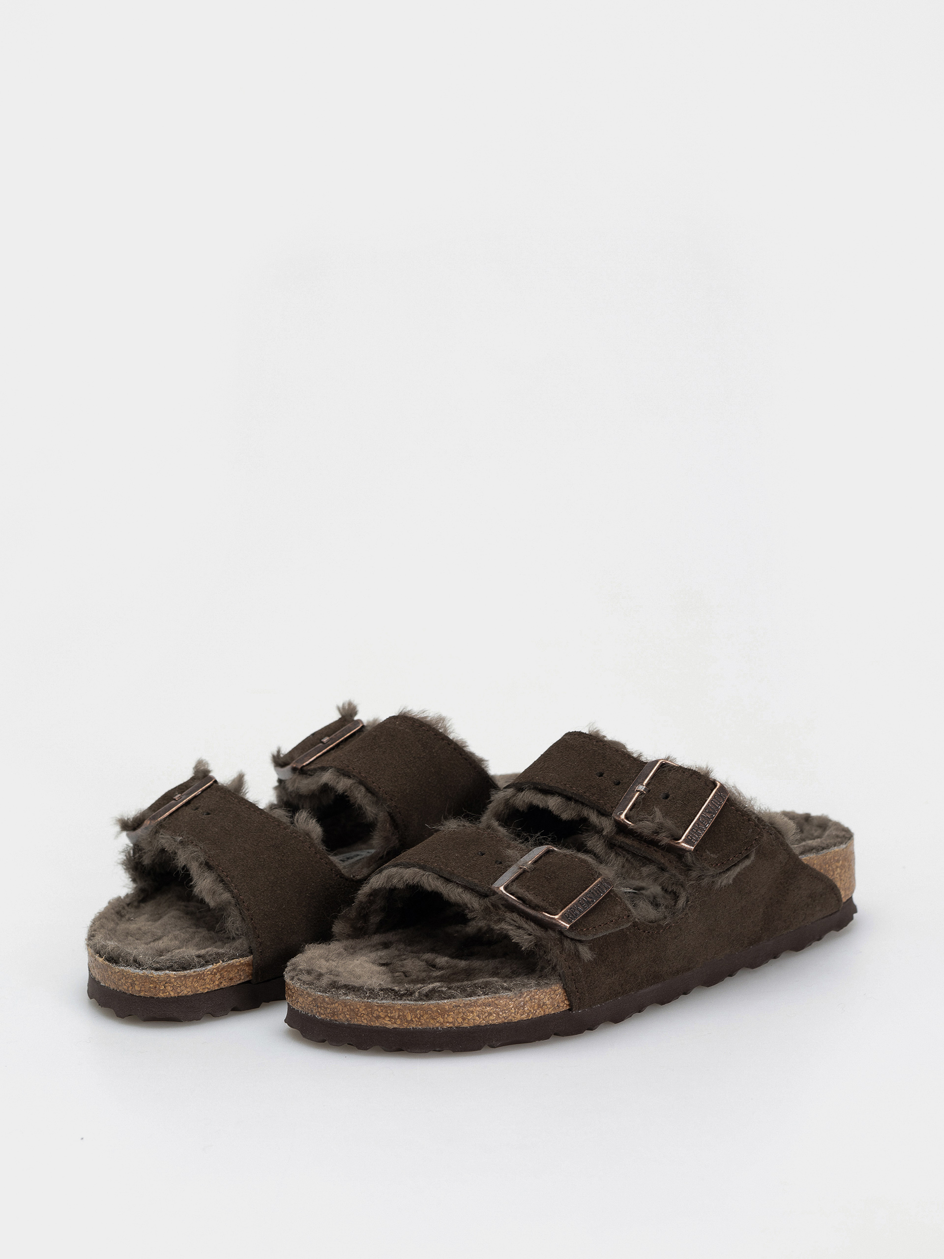 Чехли Birkenstock Arizona Shearling Suede Leather Fur Narrow Wmn (mocha)