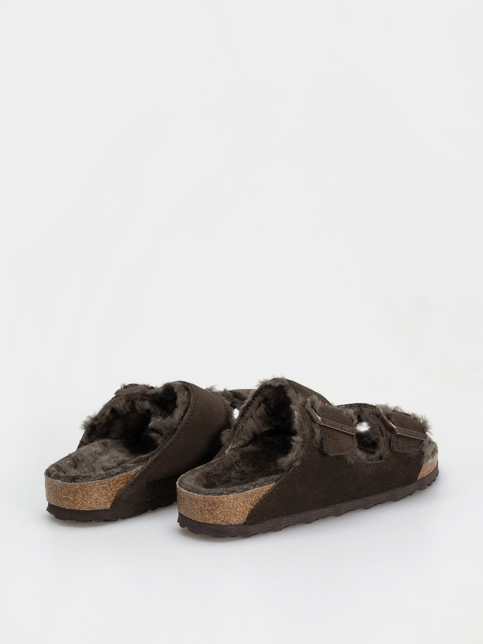 Чехли Birkenstock Arizona Shearling Suede Leather Fur Narrow Wmn (mocha)
