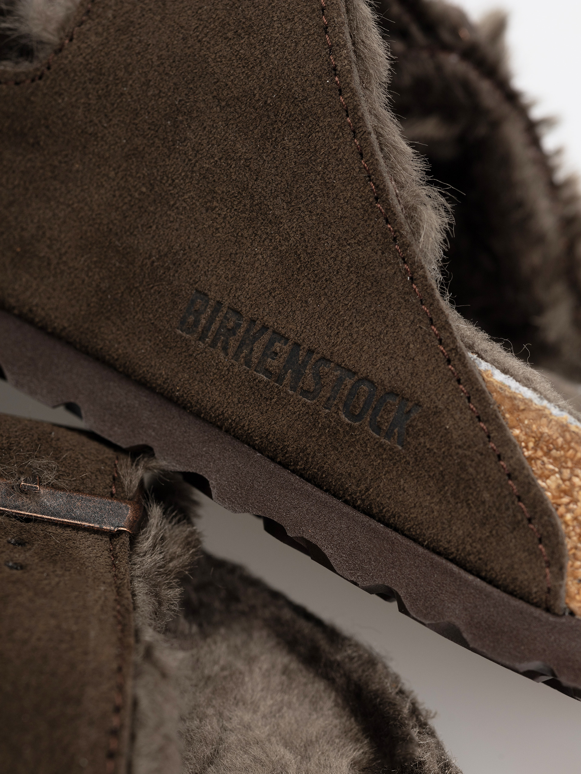 Чехли Birkenstock Arizona Shearling Suede Leather Fur Narrow Wmn (mocha)