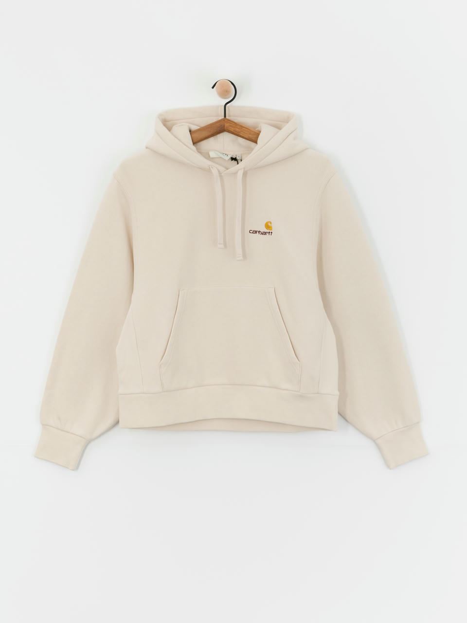 Суитшърт с качулка Carhartt WIP American Script HD Wmn (moonbeam)