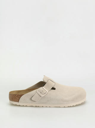 Чехли Birkenstock Boston Suede Leather Regular (antique white)