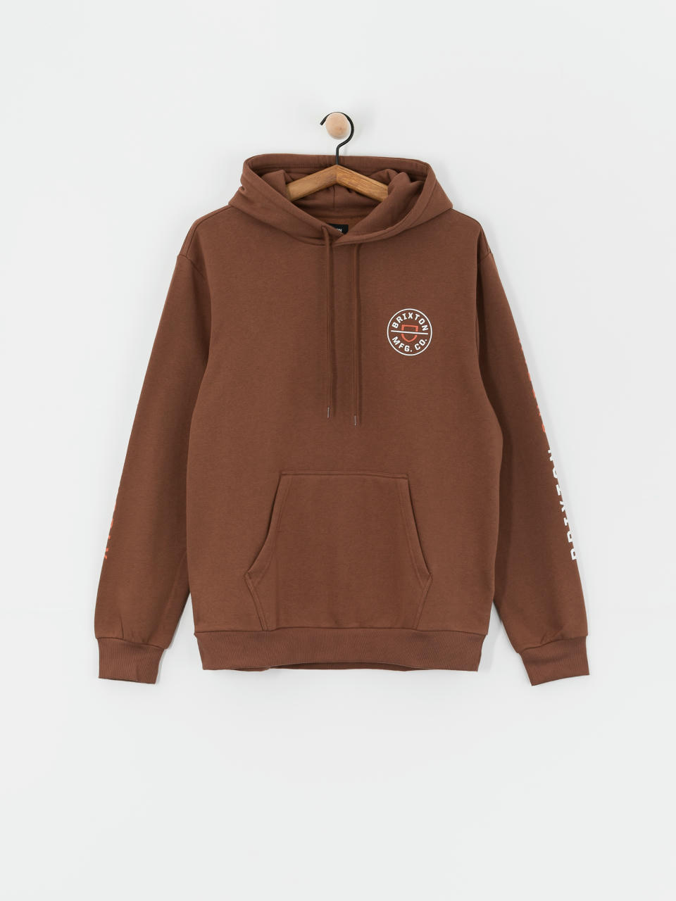 Суитшърт с качулка Brixton Crest HD (pinecone brown/rust orange/whi)