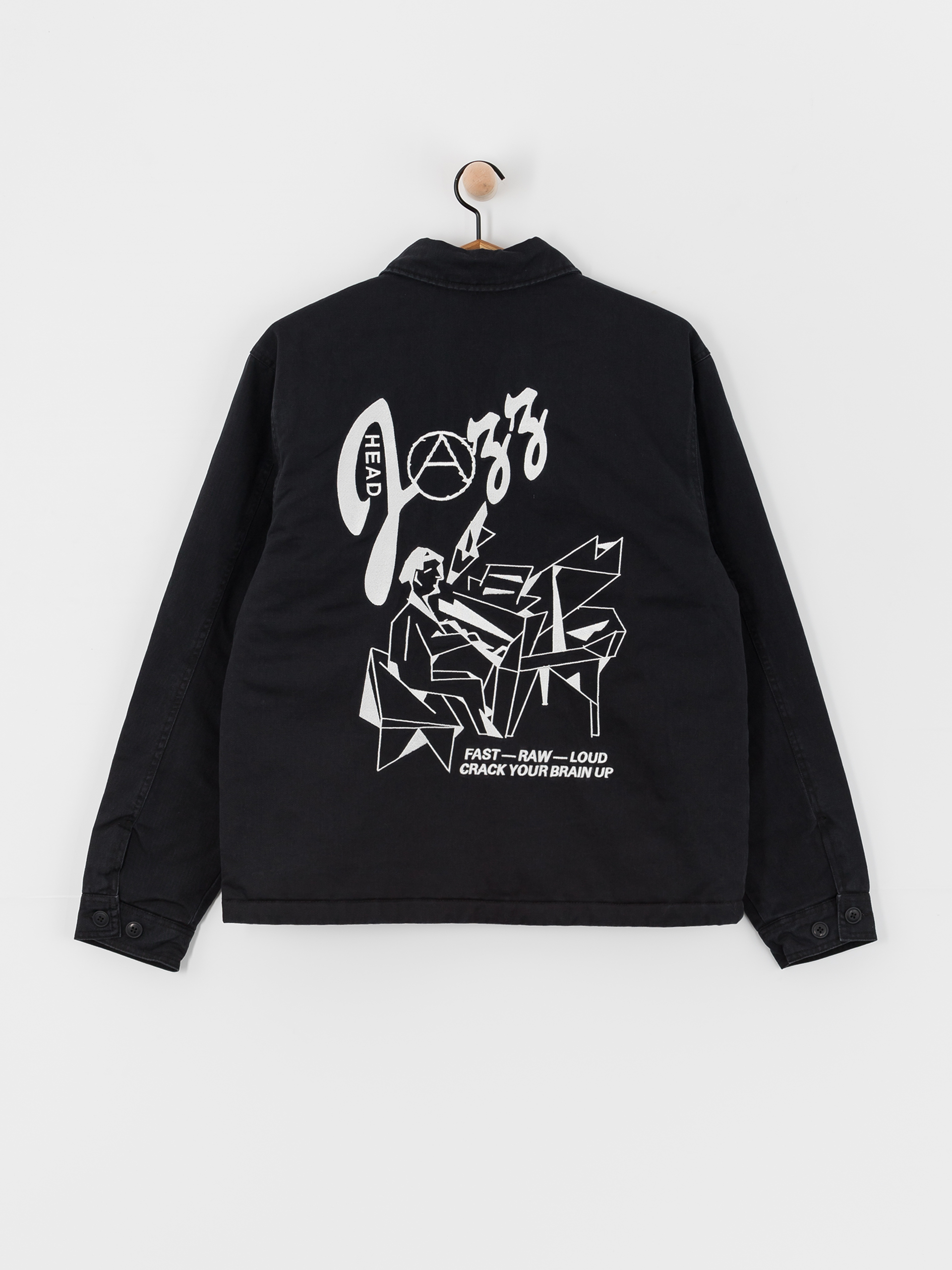 Яке OBEY Head Jazz Zip Up (digital black faded wash)