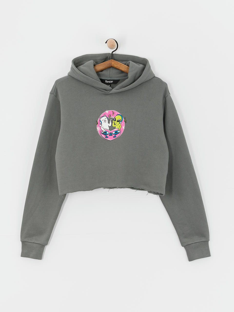 Суитшърт с качулка RipNDip Love Is Ripndip Cropped HD (charcoal)