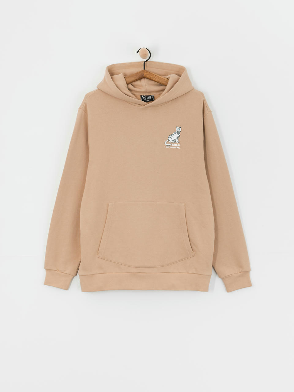 Суитшърт с качулка RipNDip Man I Love Felines HD (almond)