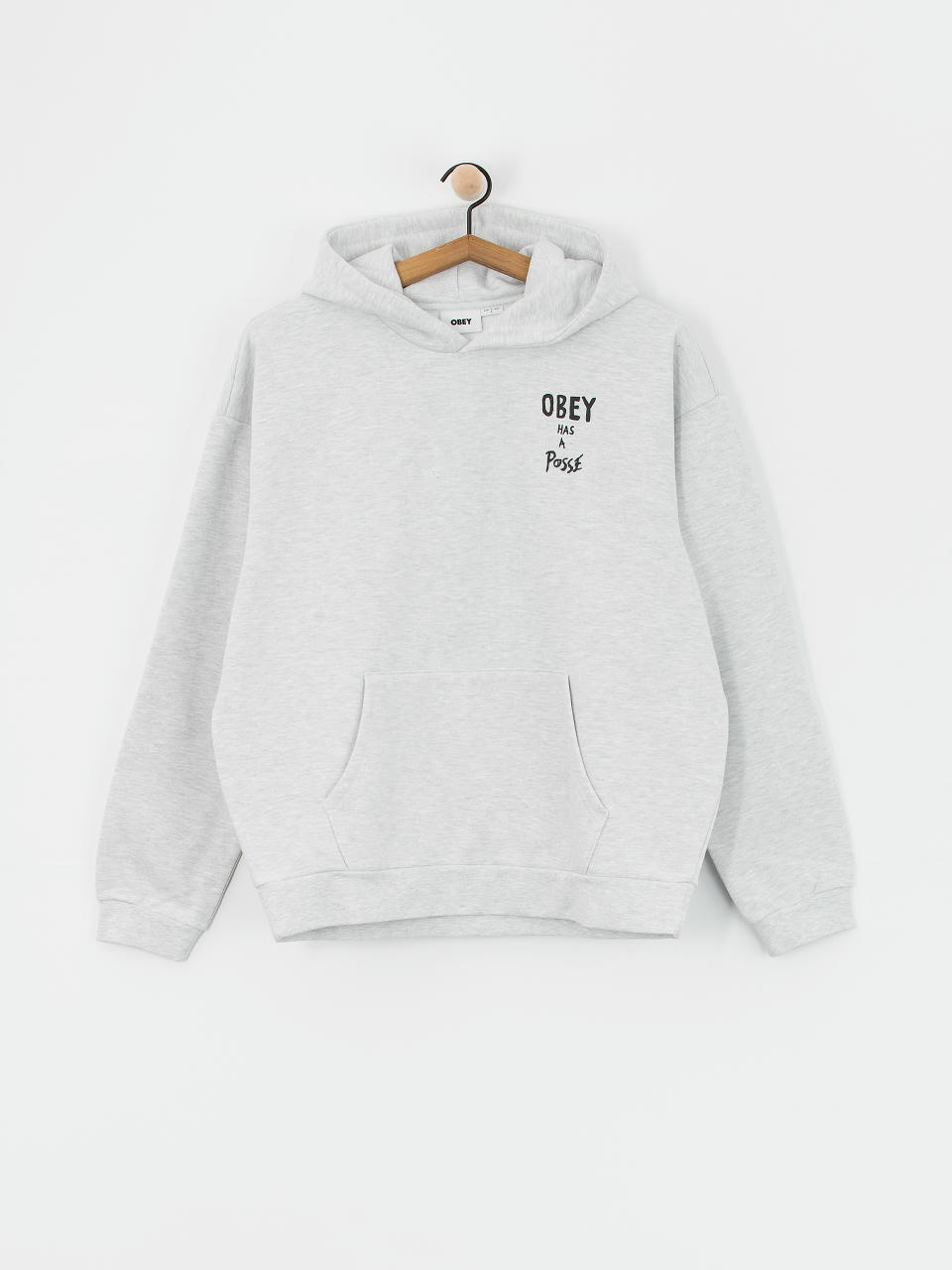 Суитшърт с качулка OBEY Posse Extra Heavy HD (ash grey)