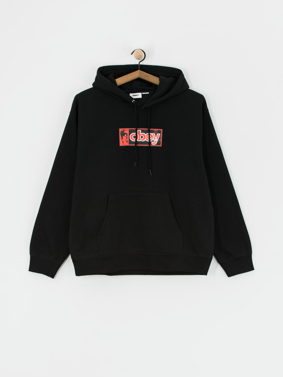 Суитшърт с качулка OBEY Half Icon HD (black)