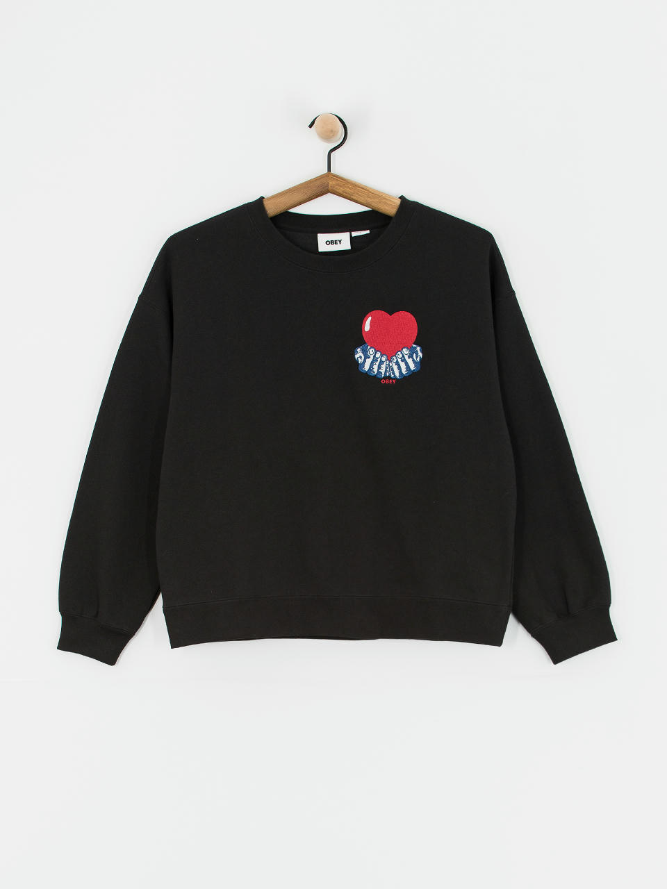 Суитшърт OBEY Heart Wmn (digital black)