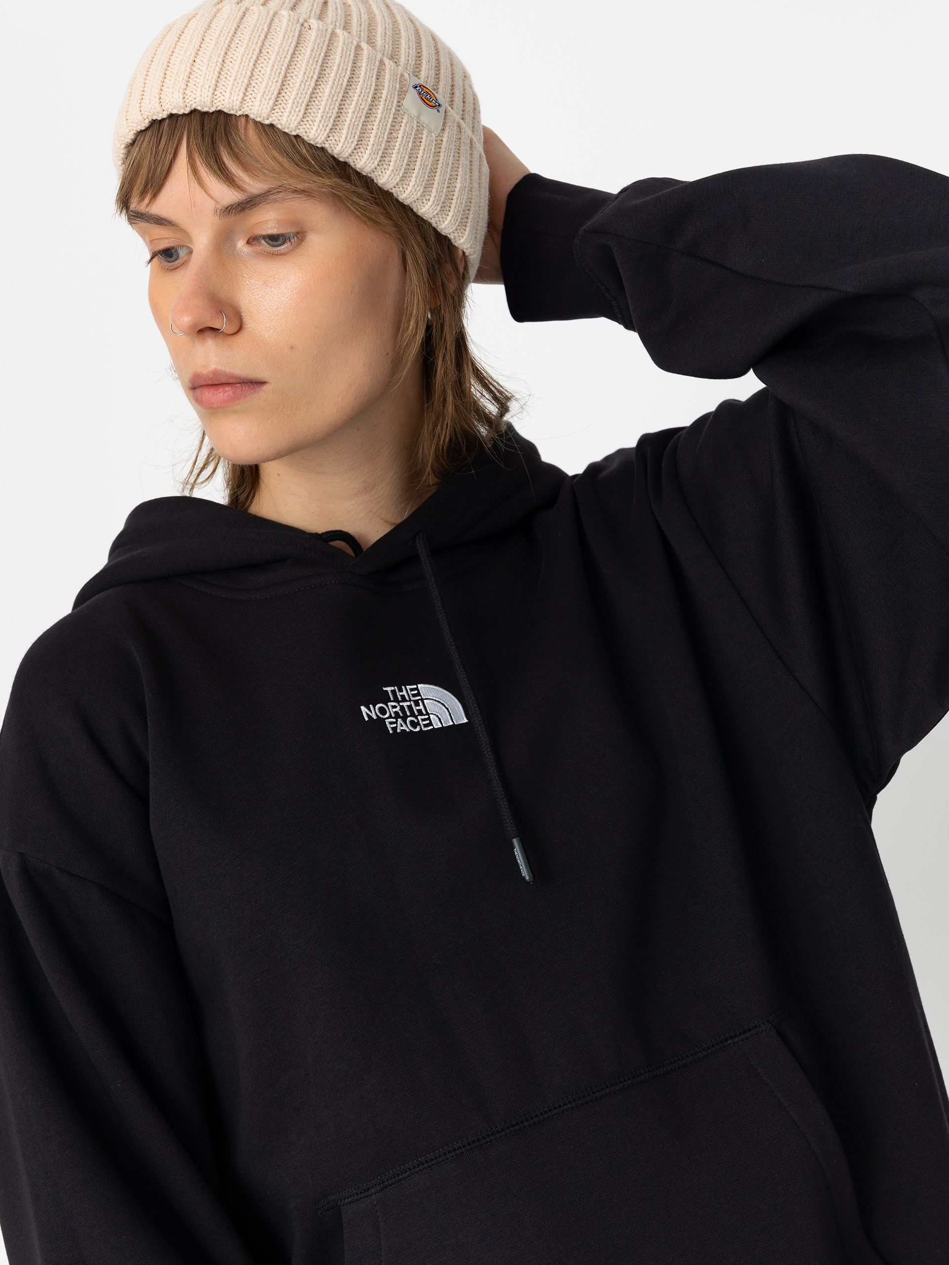 Суитшърт с качулка The North Face Essential Oversize HD Wmn (tnf black)
