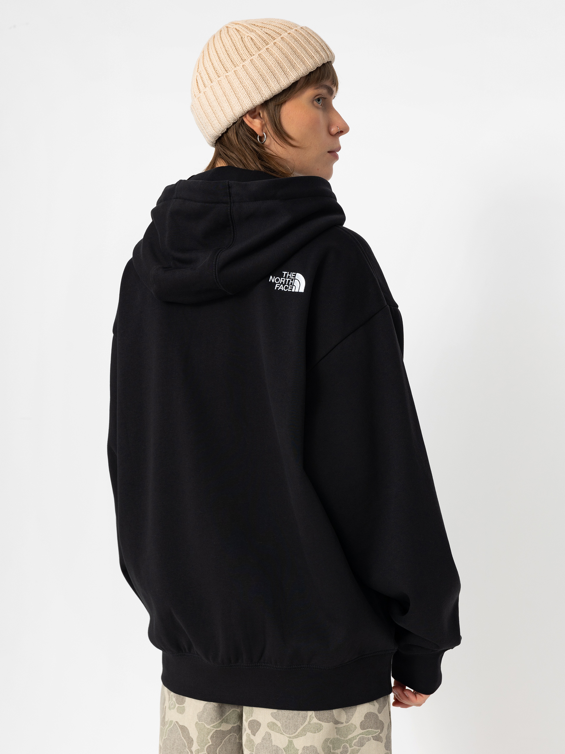 Суитшърт с качулка The North Face Essential Oversize HD Wmn (tnf black)