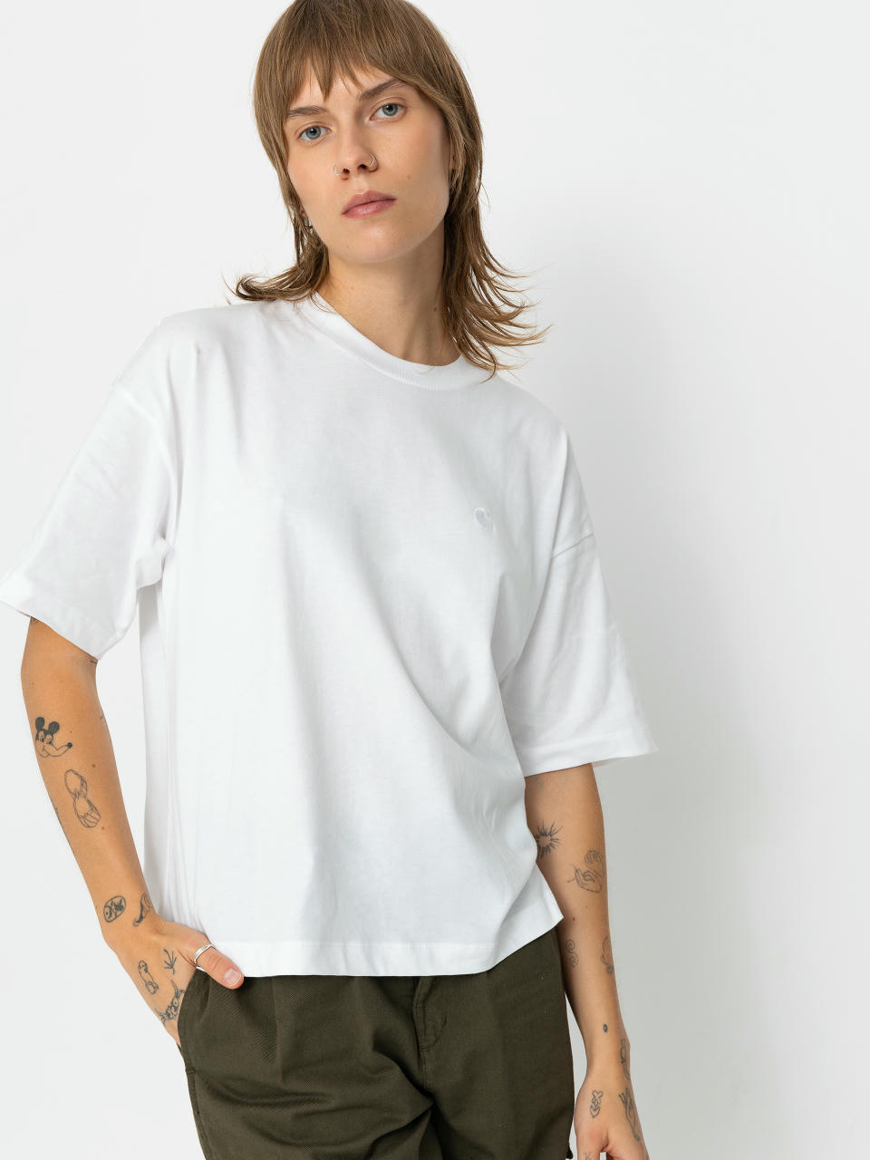 Тениска Carhartt WIP Chester Wmn (white)