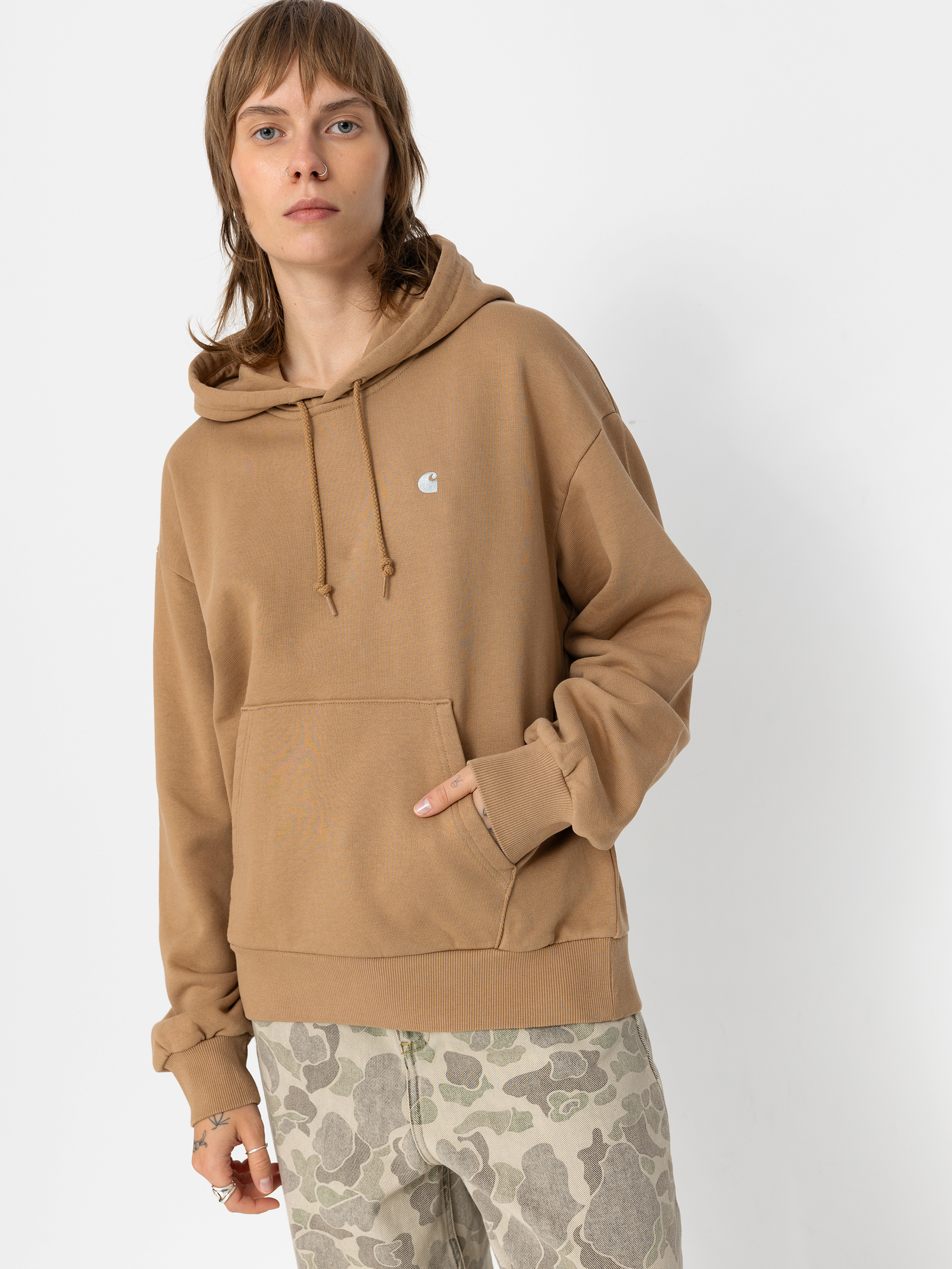 Суитшърт с качулка Carhartt WIP Casey HD Wmn (peanut/silver)