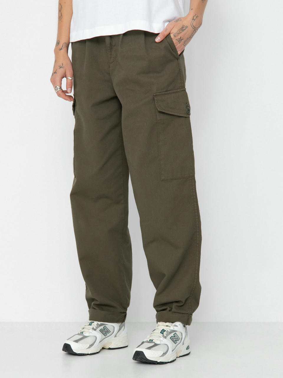 Панталони Carhartt WIP Collins Wmn (office green)