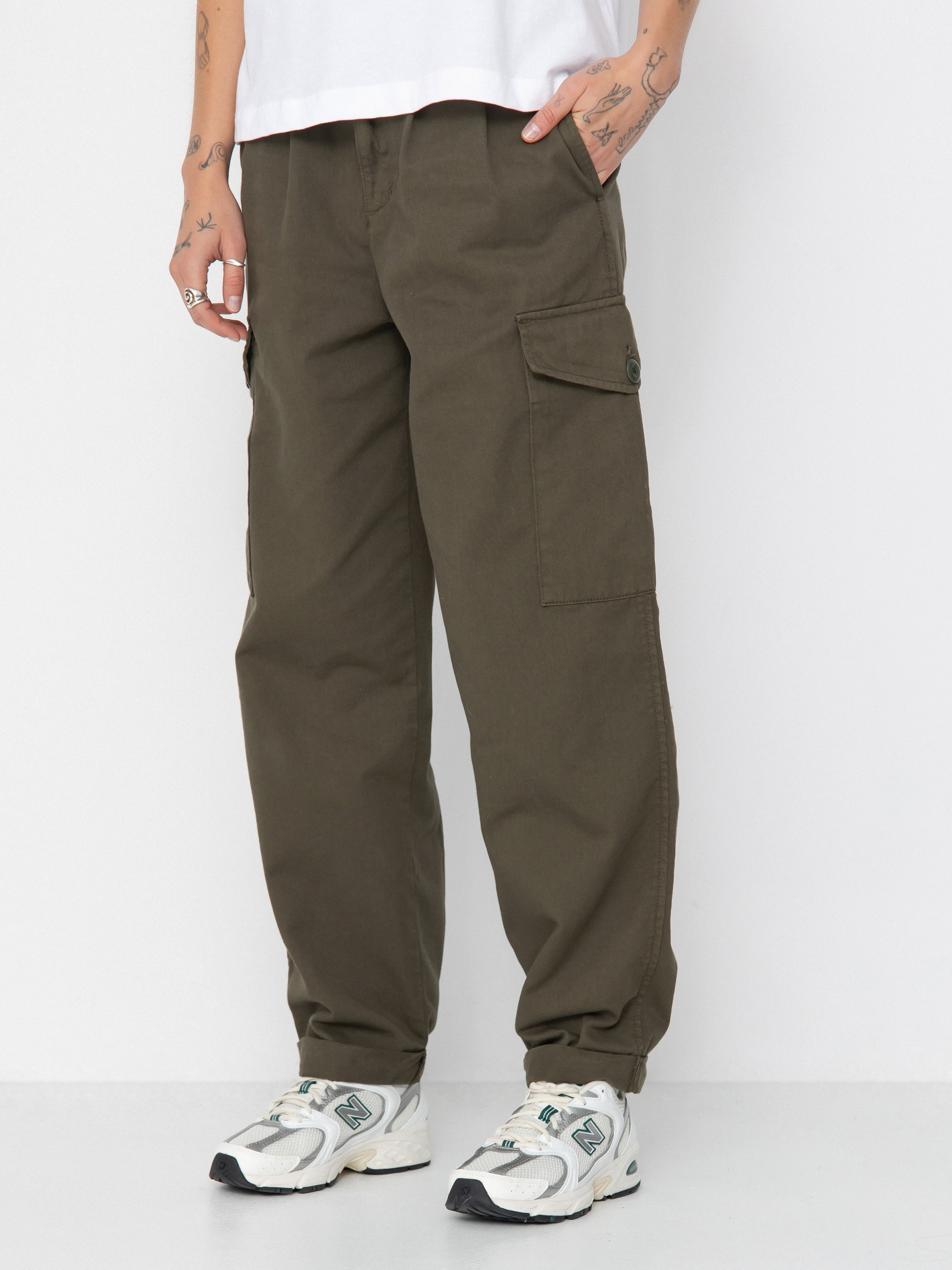 Панталони Carhartt WIP Collins Wmn (office green)