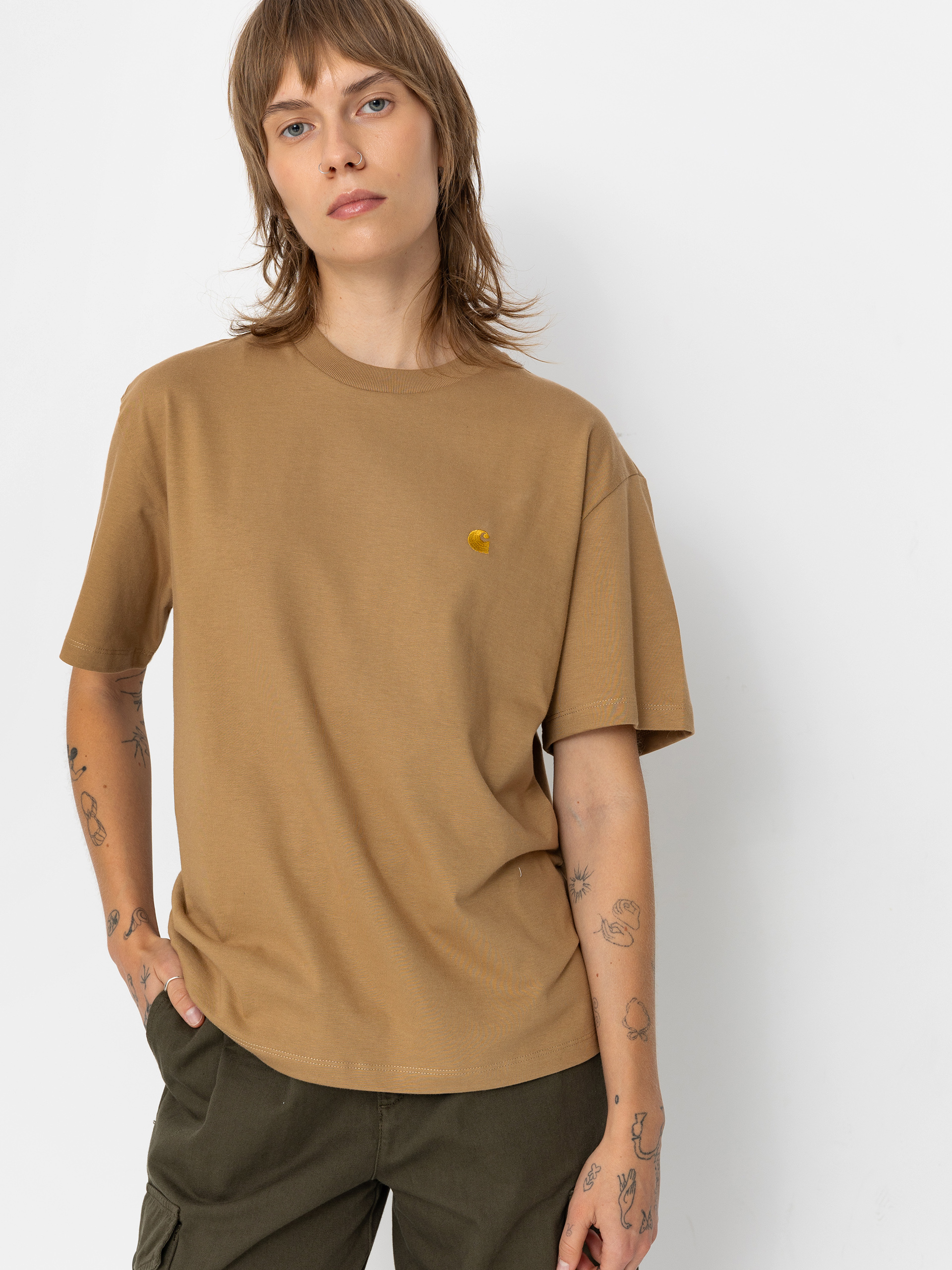 Тениска Carhartt WIP Chase Wmn (peanut/gold)