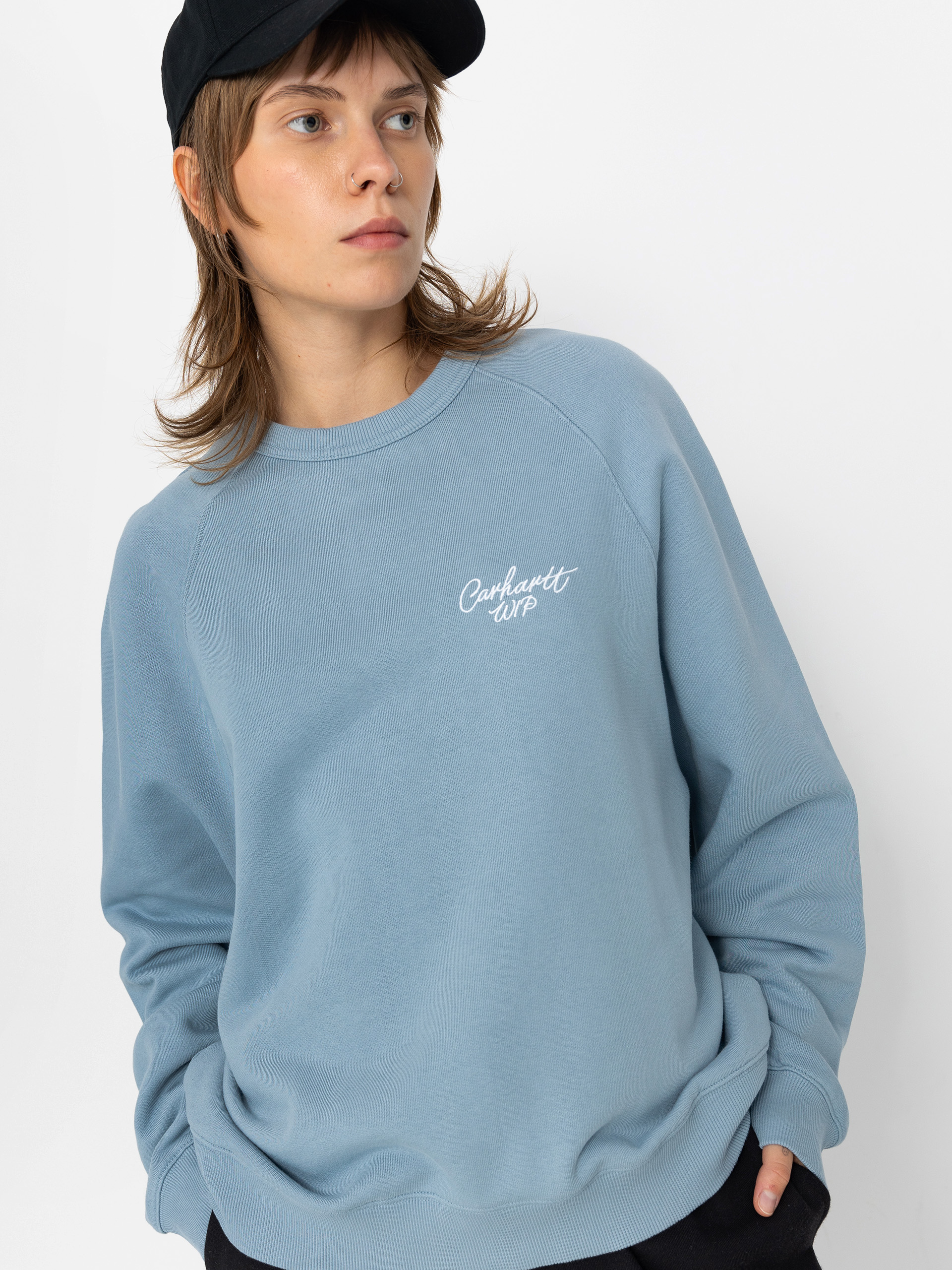 Суитшърт Carhartt WIP Signature Wmn (dusty ice/white)