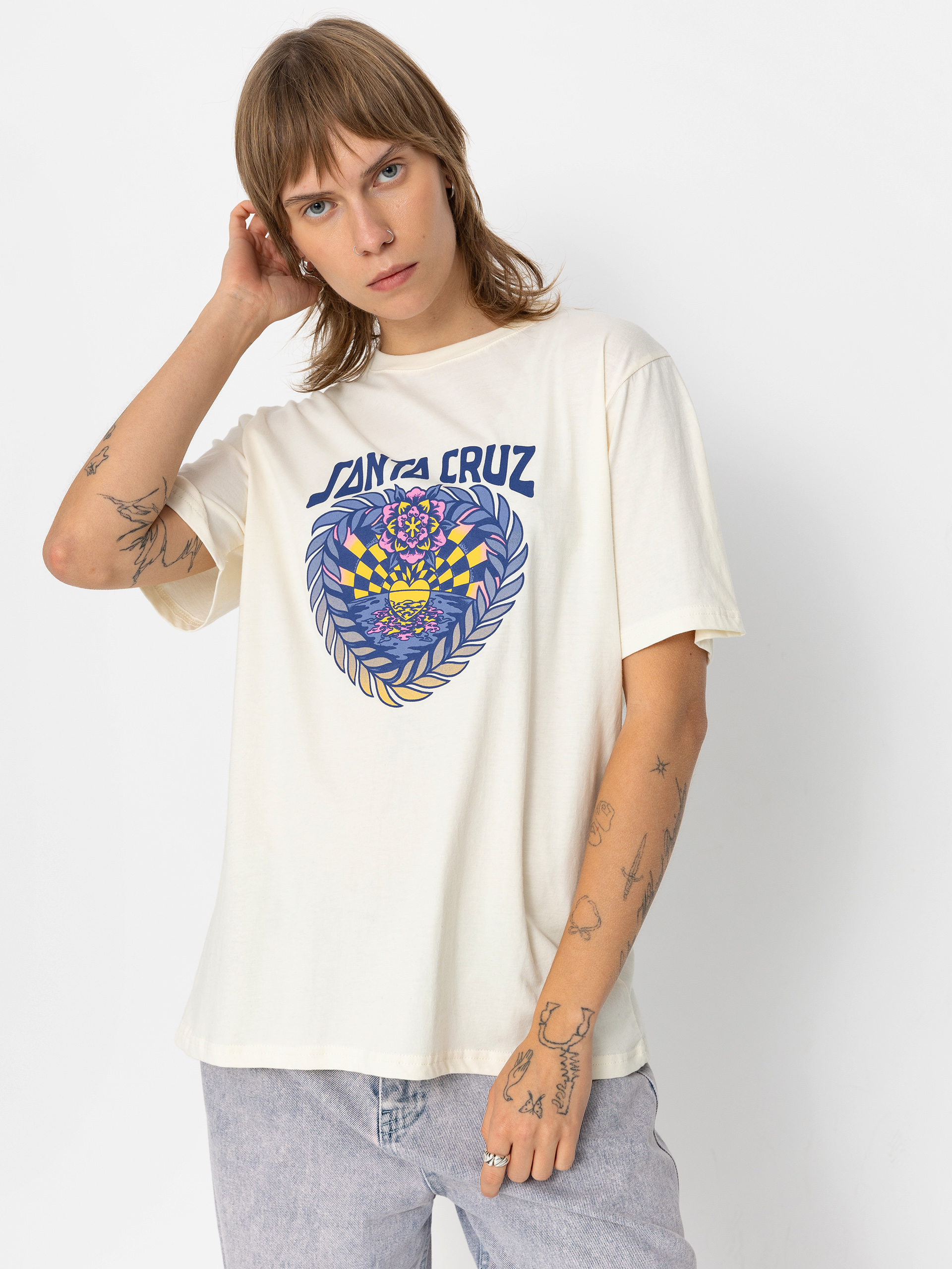 Тениска Santa Cruz Heart Set Front Wmn (off white)