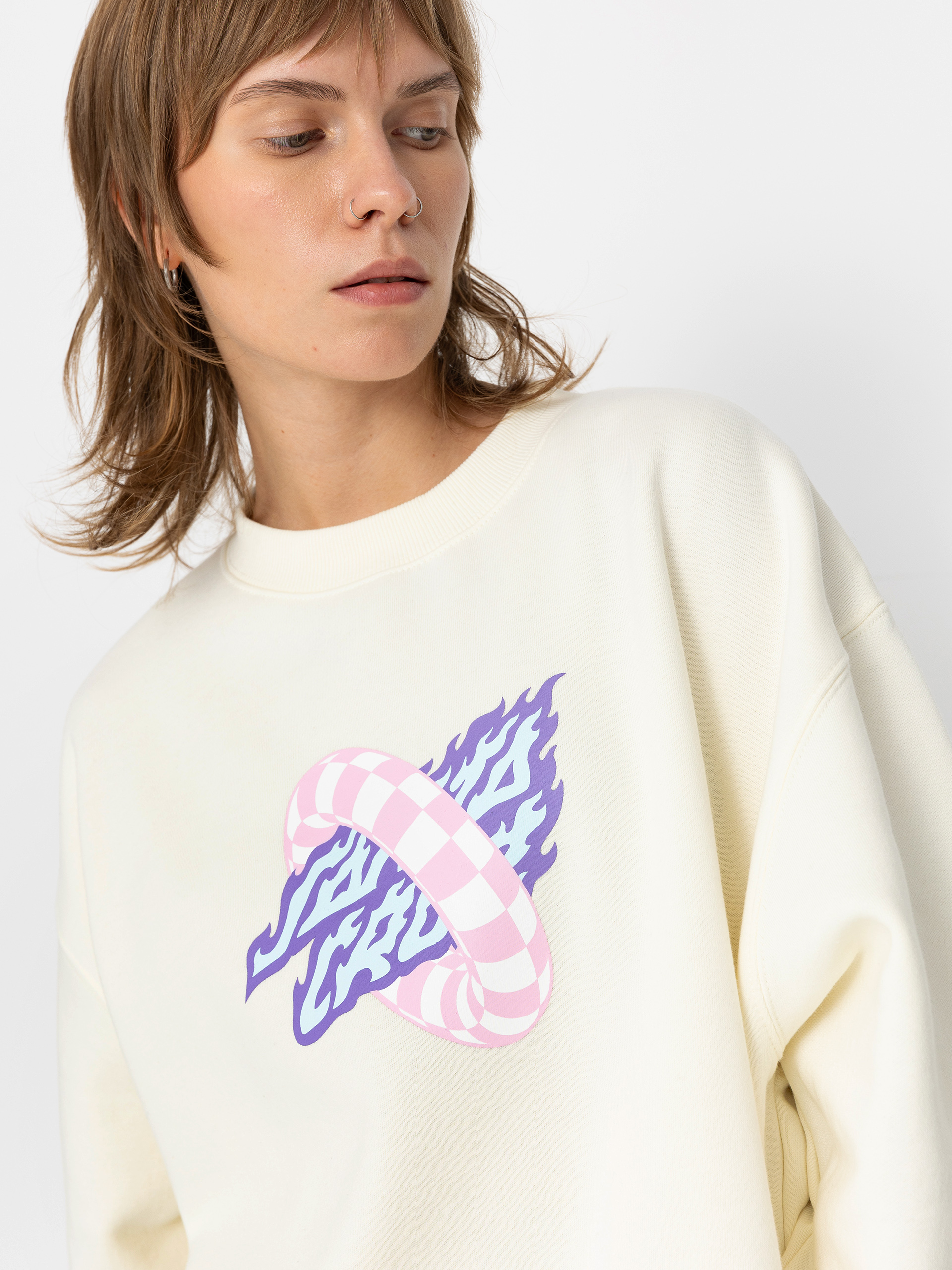 Суитшърт Santa Cruz Goal Flame Front Wmn (off white)